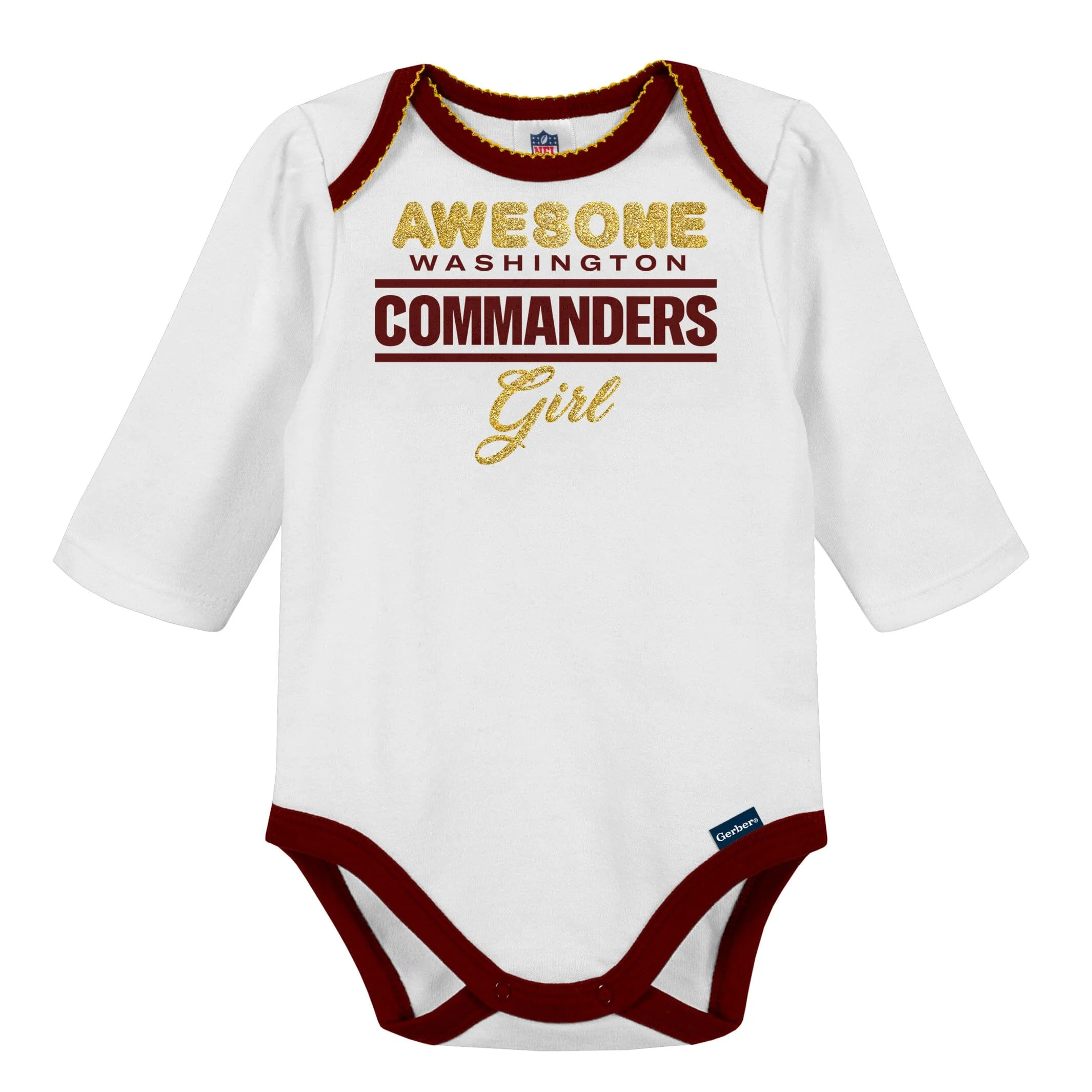 3-Piece Baby Girls Commanders Bodysuit, Footed Pant, & Cap Set - Image 3