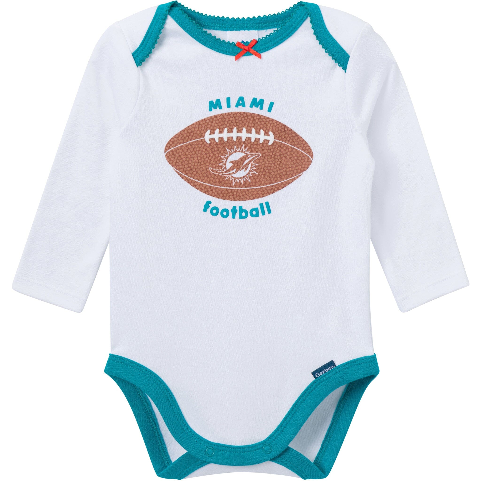3-Piece Baby Girls Miami Dolphins Bodysuit, Pants & Headband Set - Image 3