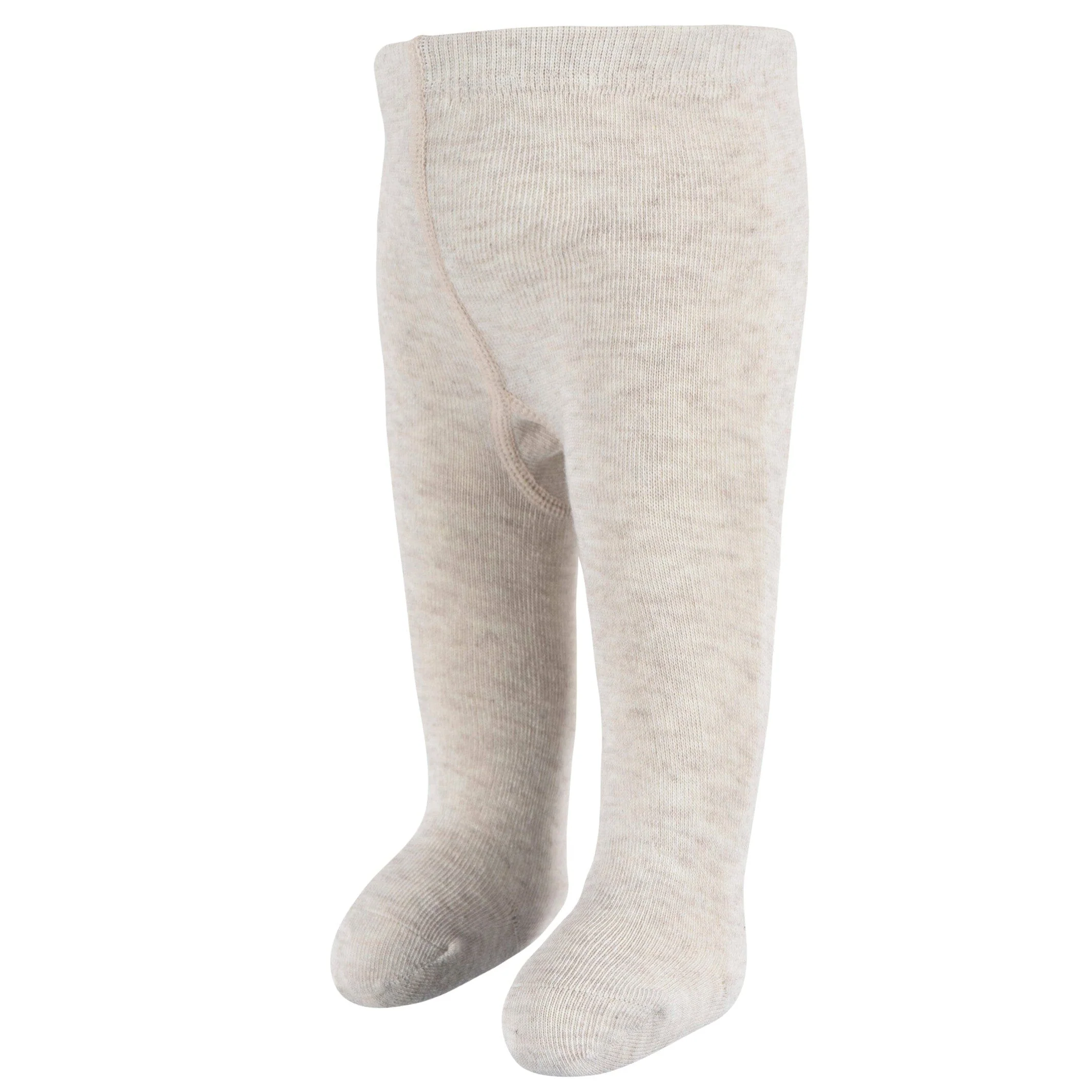 3-Pack Baby and Toddler Girls Oatmeal Heather, Ivory, and Pink Tights - Image 4