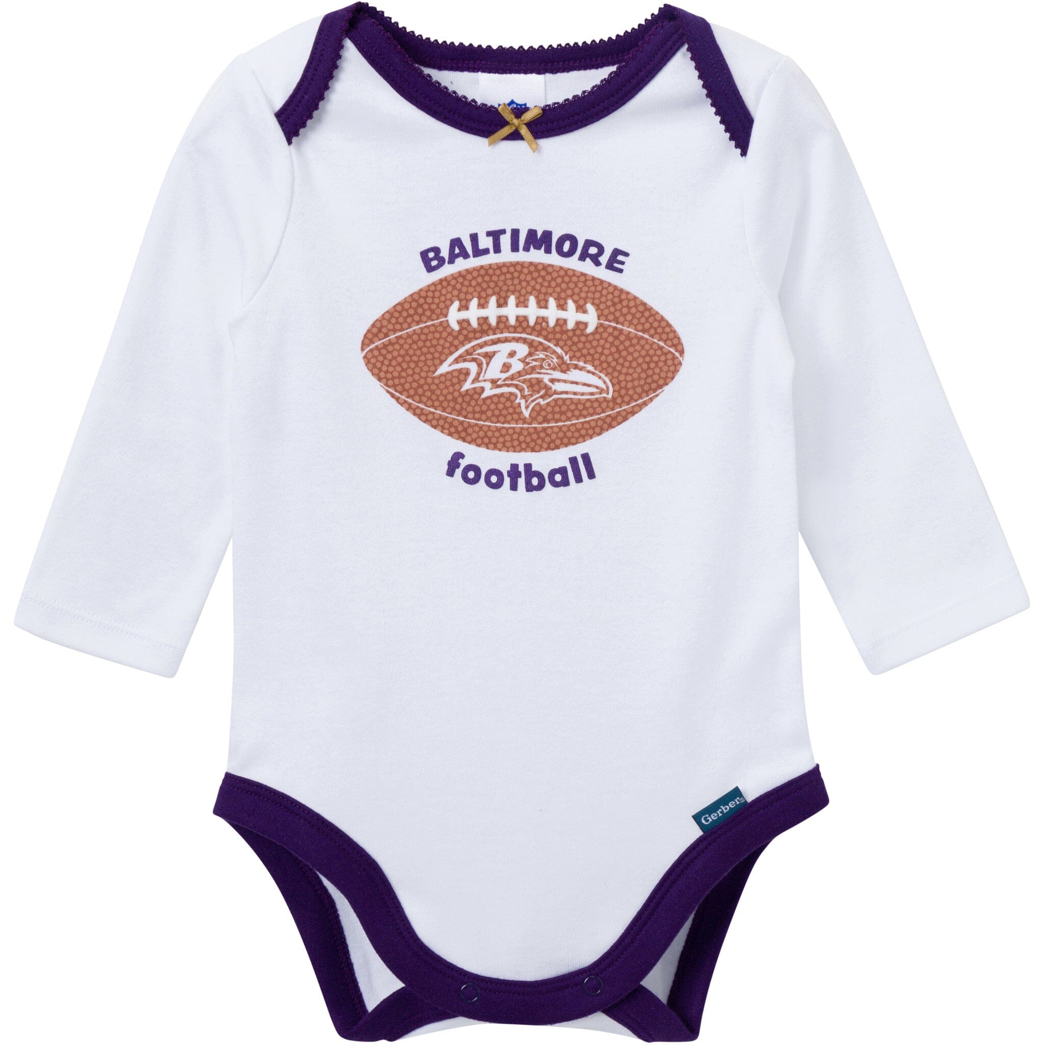 3-Piece Baby Girls Baltimore Ravens Bodysuit, Pants & Headband Set - Image 2