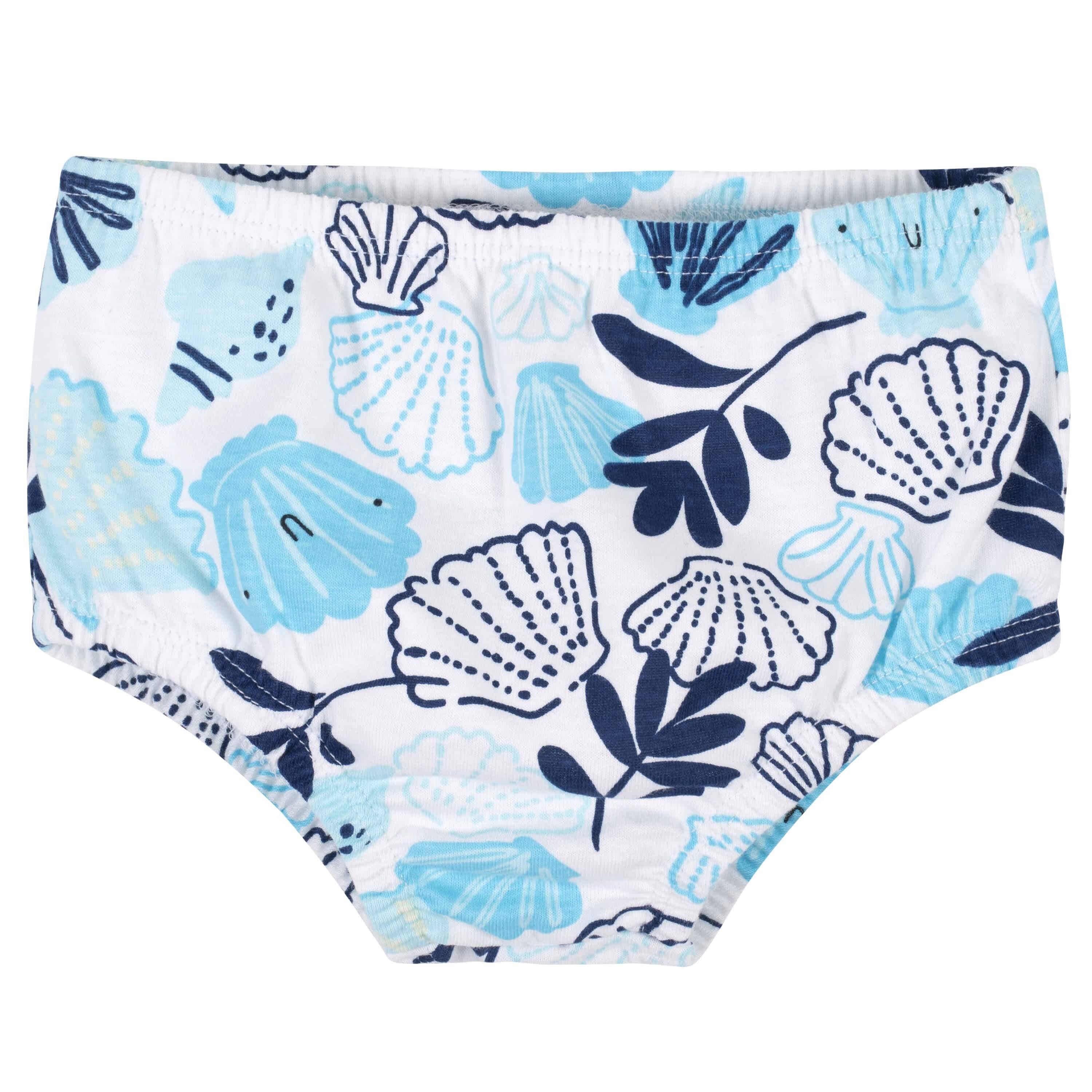 3-Piece Baby & Toddler Girls Sea Shells Dress, Diaper Cover & Sun Hat Set - Image 4