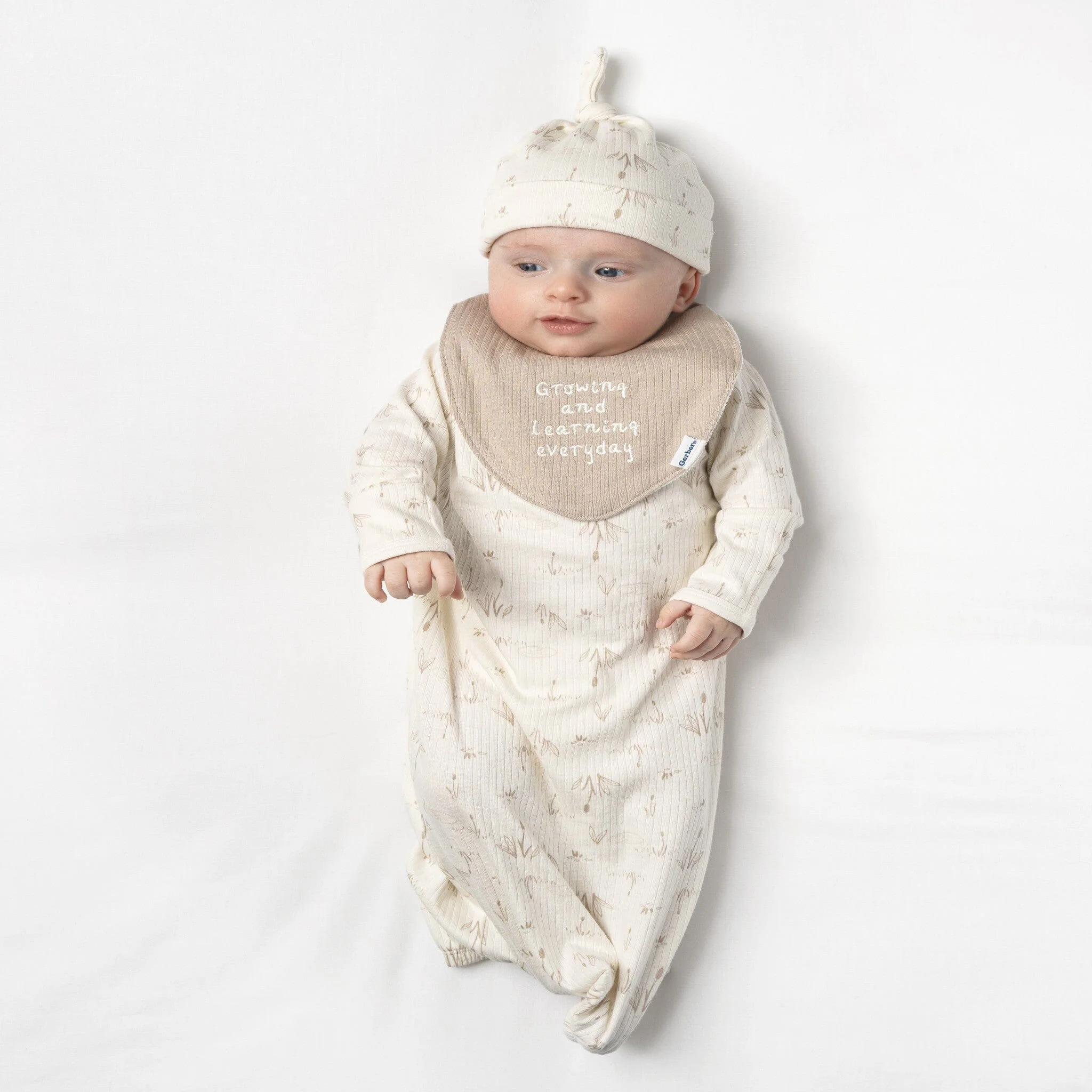 3-Piece Baby Neutral Goose Pond Gown Set - Image 2