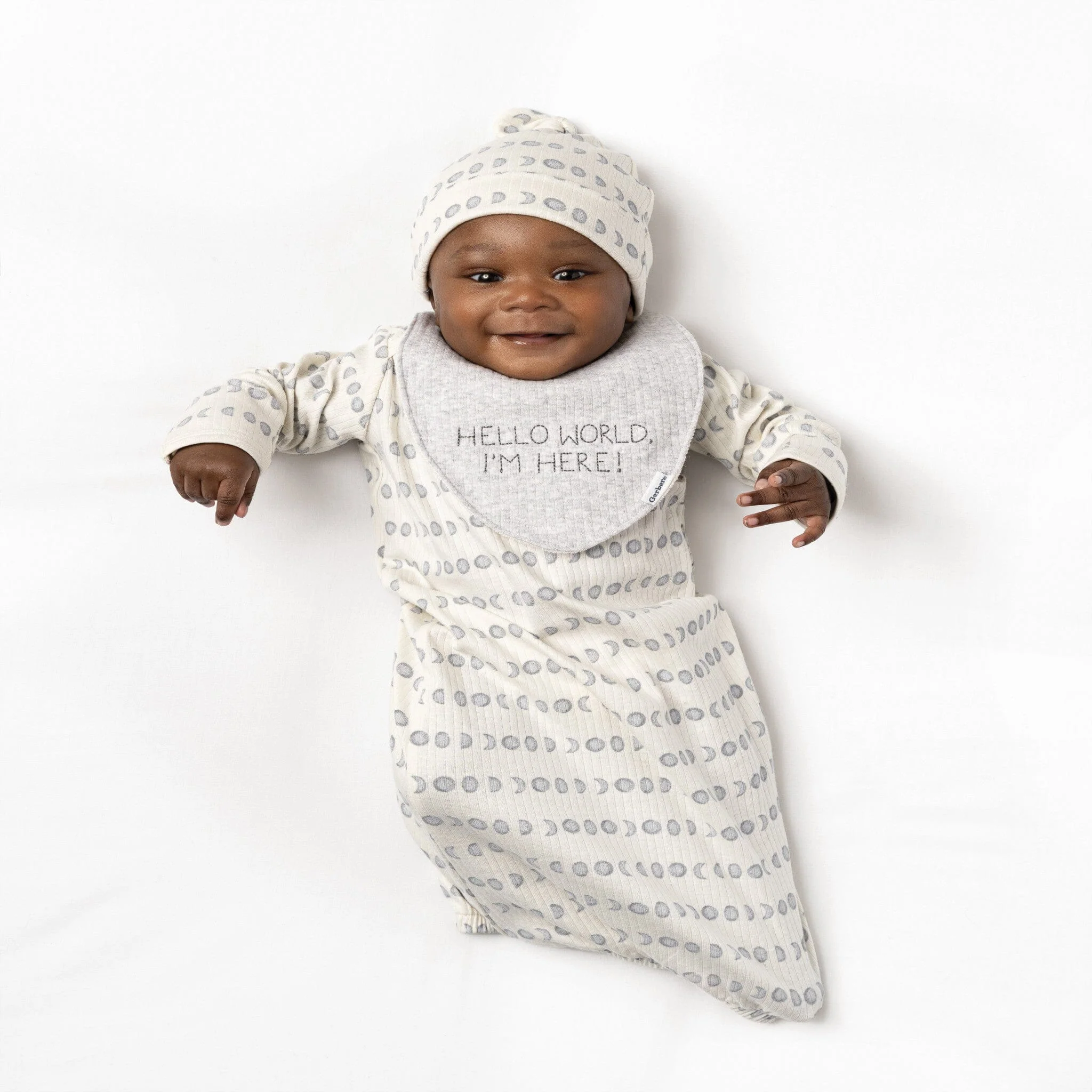 3-Piece Baby Neutral Moons Gown Set - Image 2