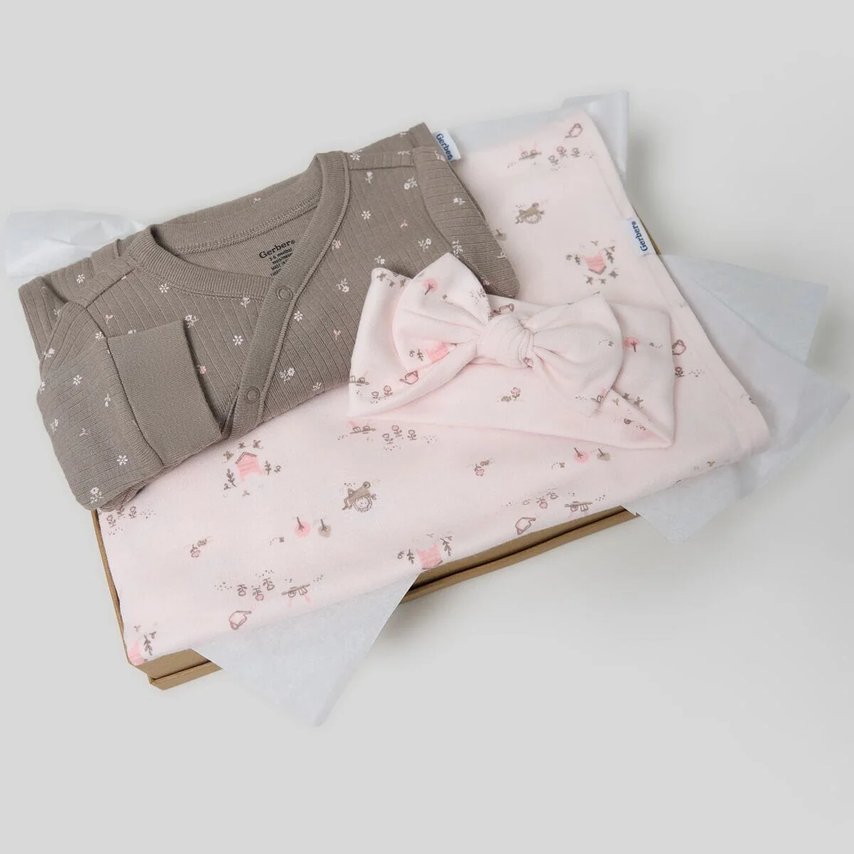 3-Piece Baby Girls Garden Sleep Starters Gift Set - Image 3