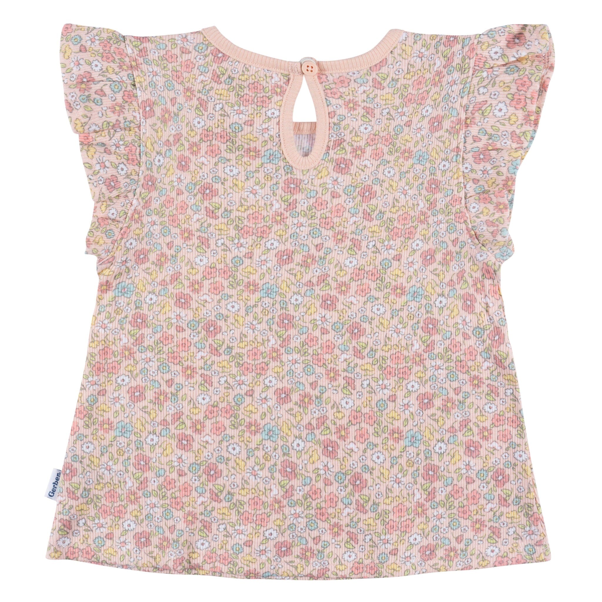 3-Piece Infant & Toddler Girls Pink Floral Shirts and Shorts Set - Image 5