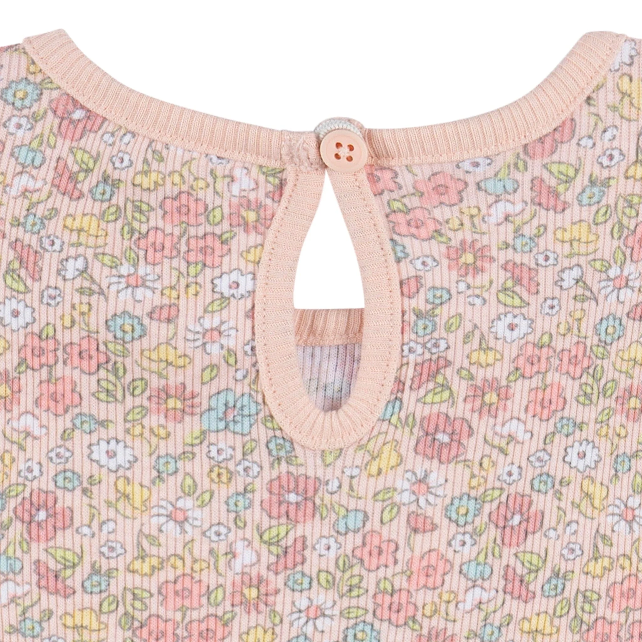 3-Piece Infant & Toddler Girls Pink Floral Shirts and Shorts Set - Image 6