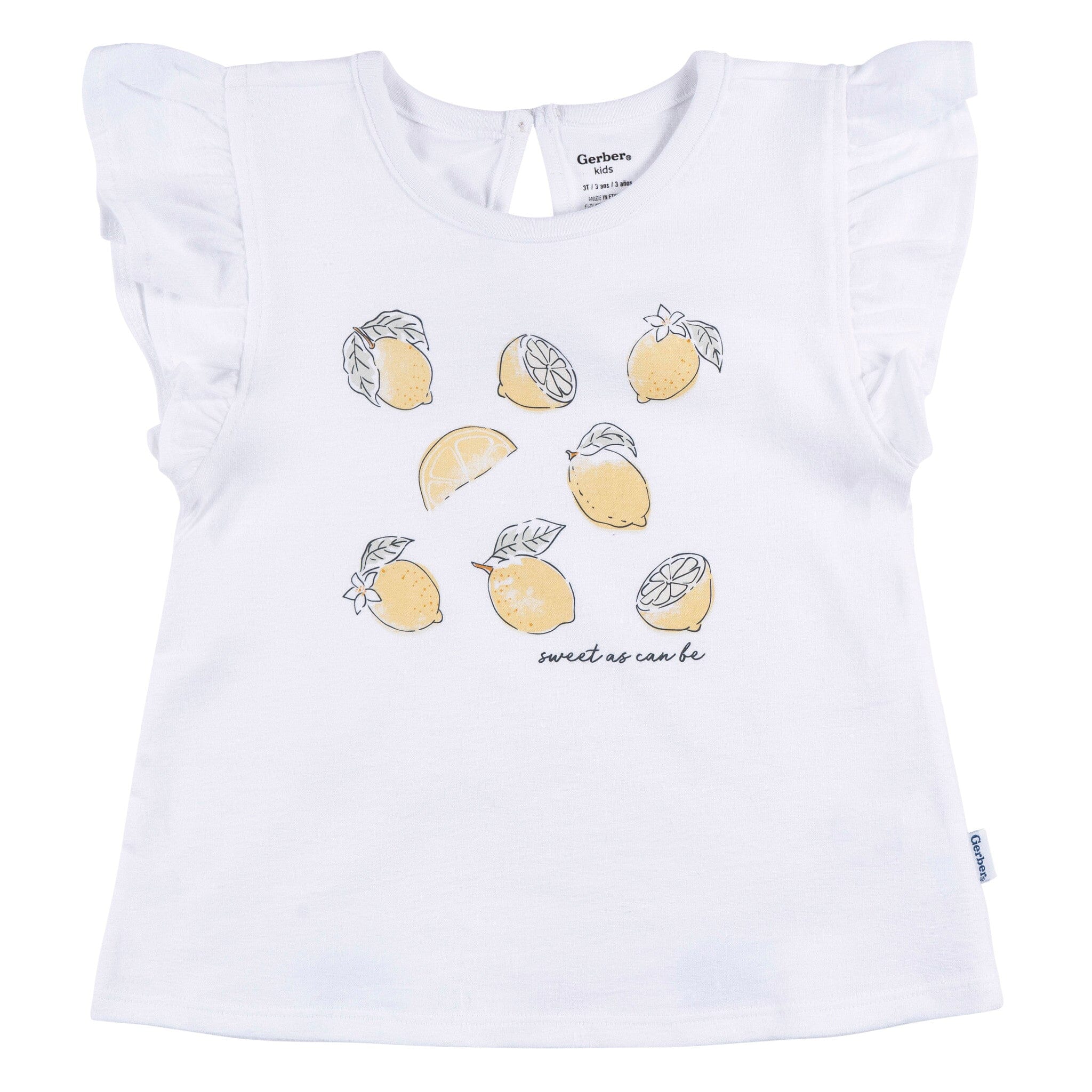 3-Piece Infant & Toddler Girls Lemons Shirts and Shorts Set - Image 6