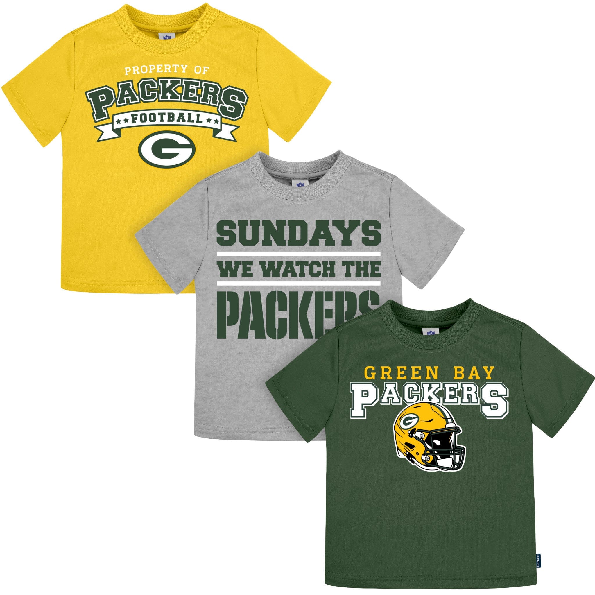 3-Piece Infant & Toddler Green Bay Packers T-Shirts