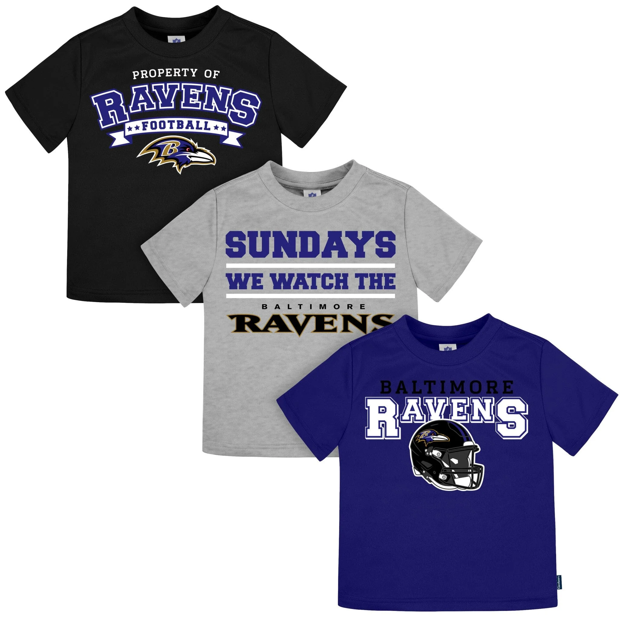 3-Piece Infant & Toddler Baltimore Ravens T-Shirts