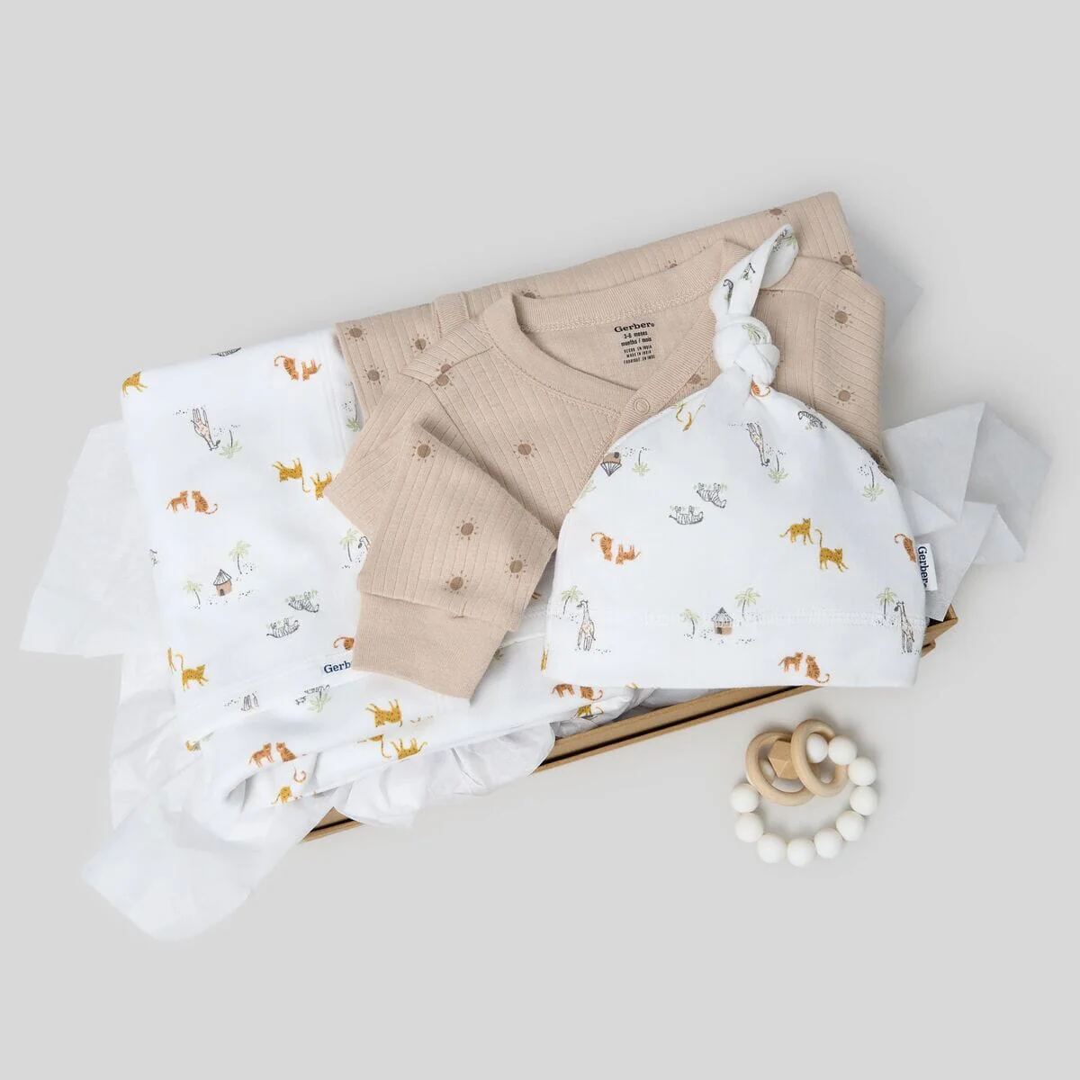 3-Piece Baby Neutral Safari Sleep Starters Gift Set - Image 2