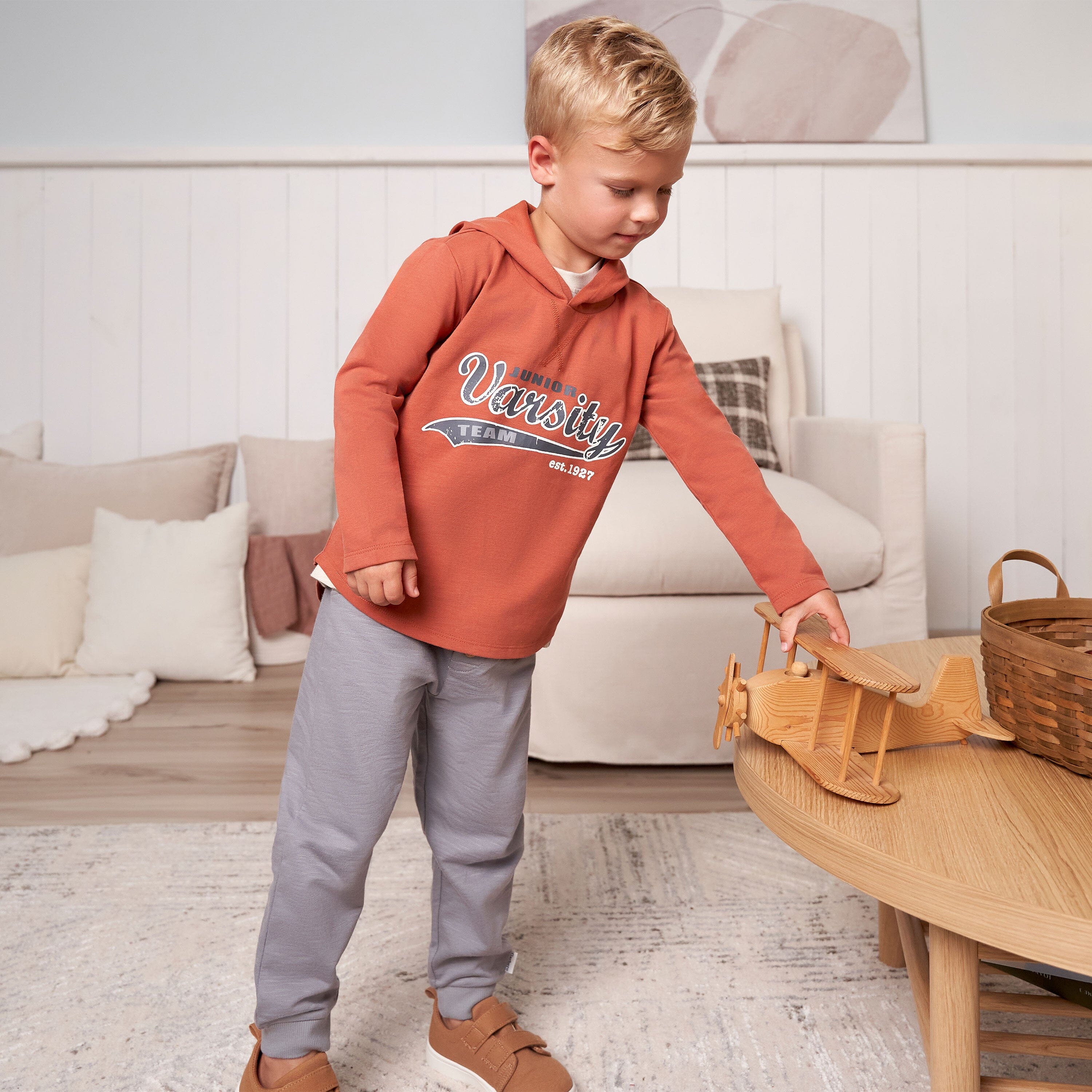 3-Piece Toddler Boys Varsity Tee, Hooded Top and Joggers Set - Image 2