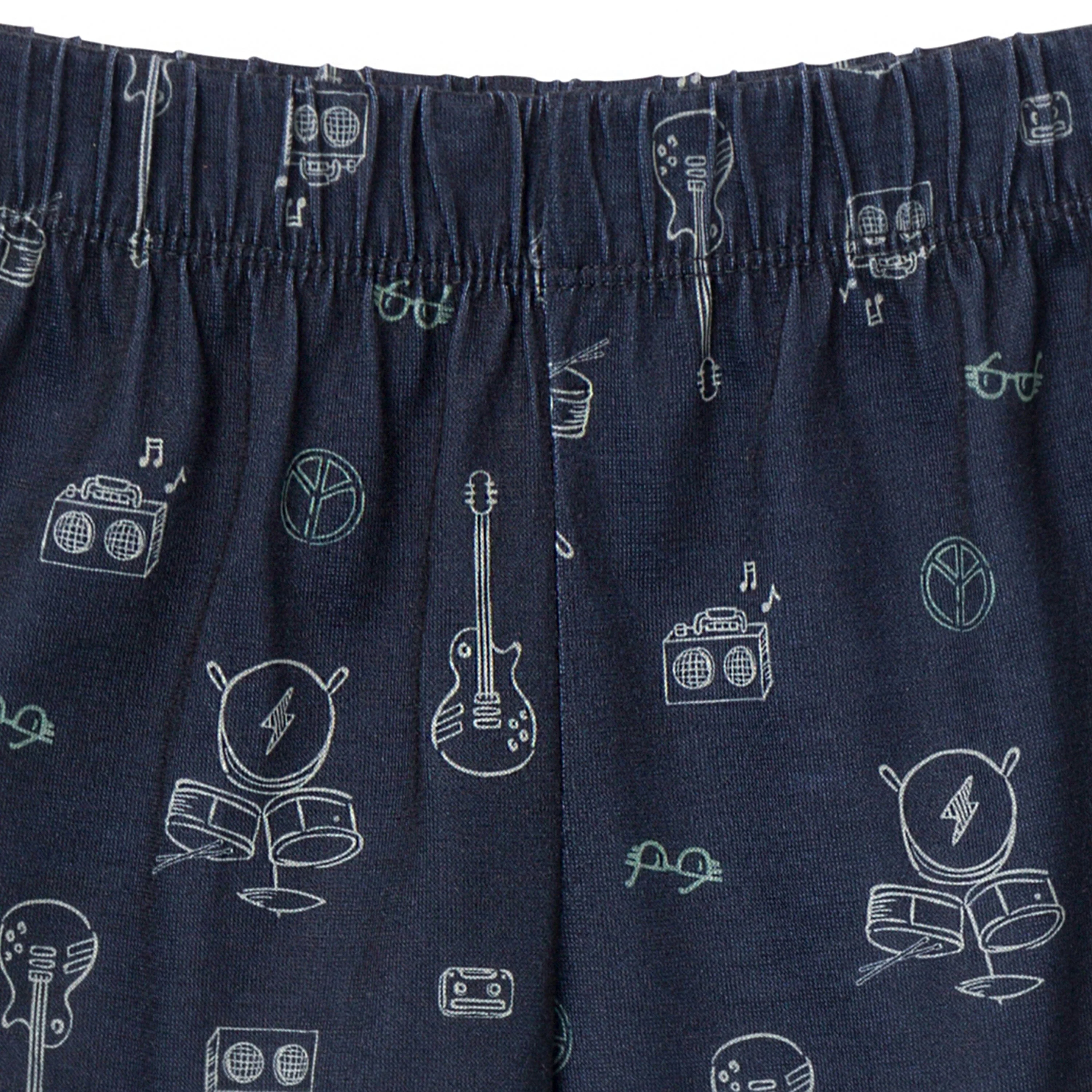 3-Piece Toddler Boys Rock & Roll T-Shirt, Shorts & Pants Pajama Set - Image 7