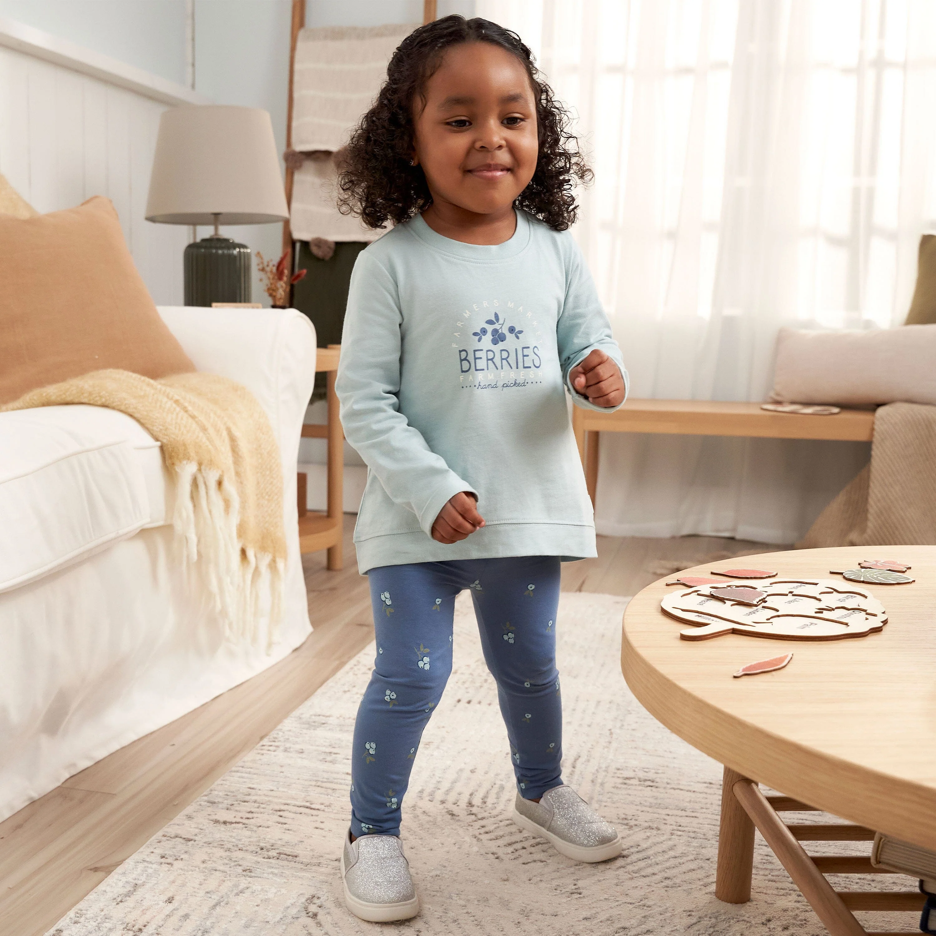 3-Piece Toddler Girls Blueberries Tunics and Leggings Set - Image 2