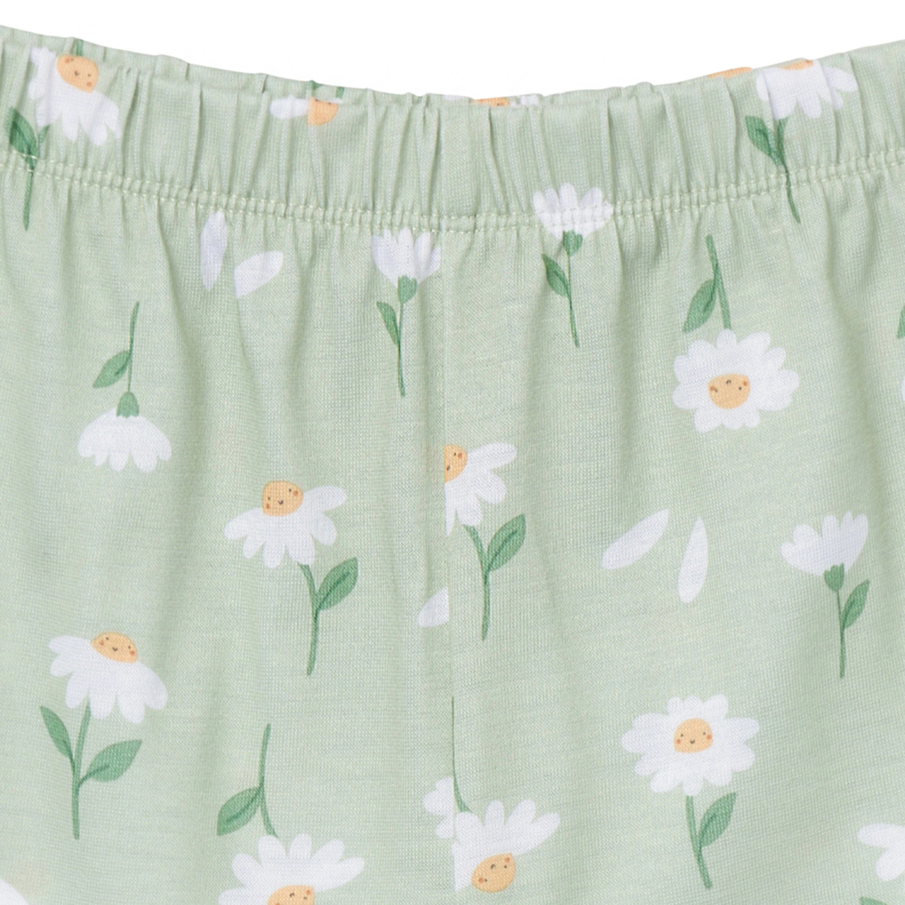 3-Piece Toddler Girls Daisies T-Shirt, Shorts & Pants Pajama Set - Image 9