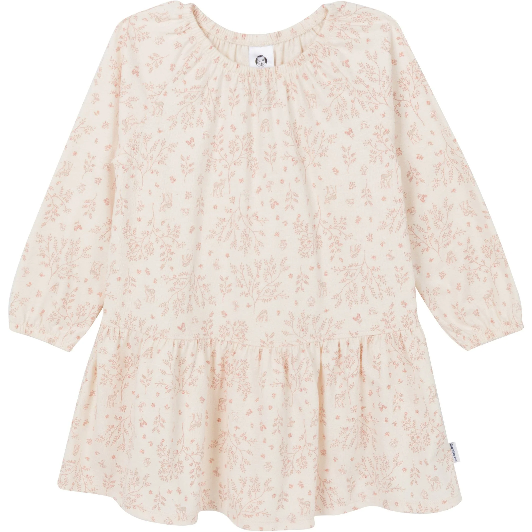 3-Piece Toddler Girls Tan Dress, Top and Legging - Image 2