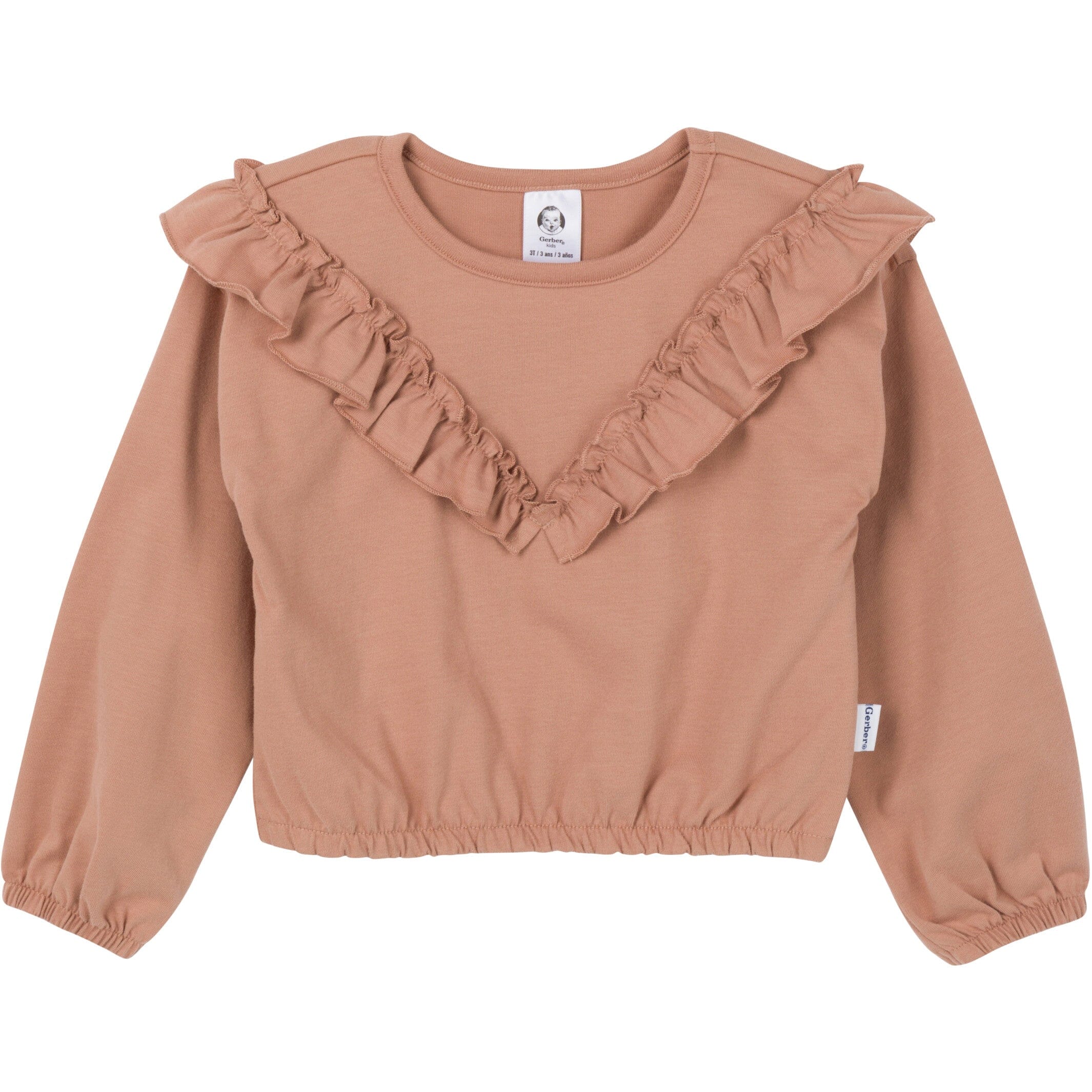 3-Piece Toddler Girls Tan Tops and Pants - Image 2