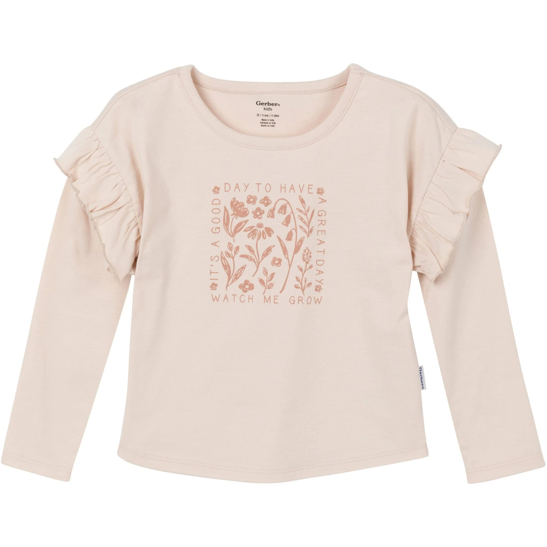 3-Piece Toddler Girls Tan Tops and Pants - Image 4