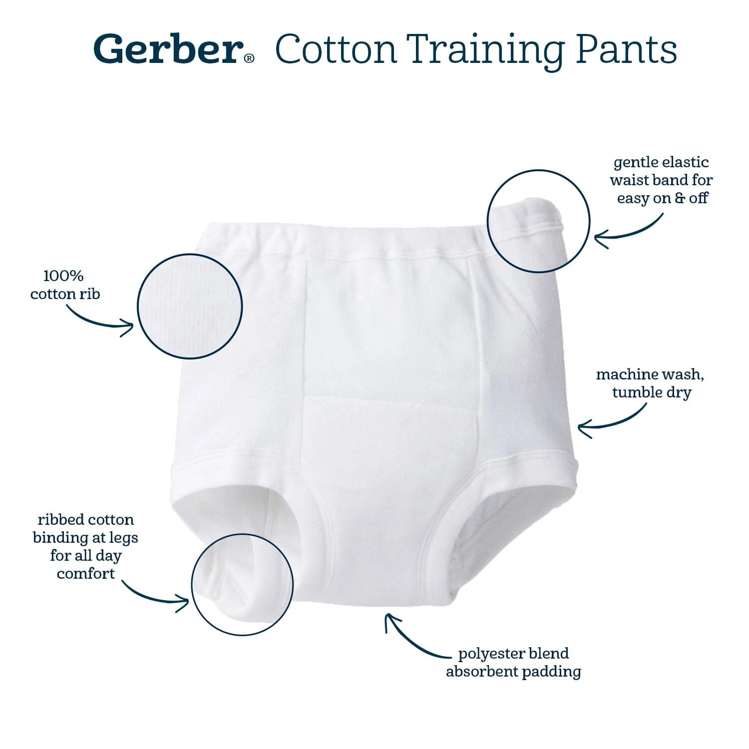 3-Pack White Training Pants - Image 4