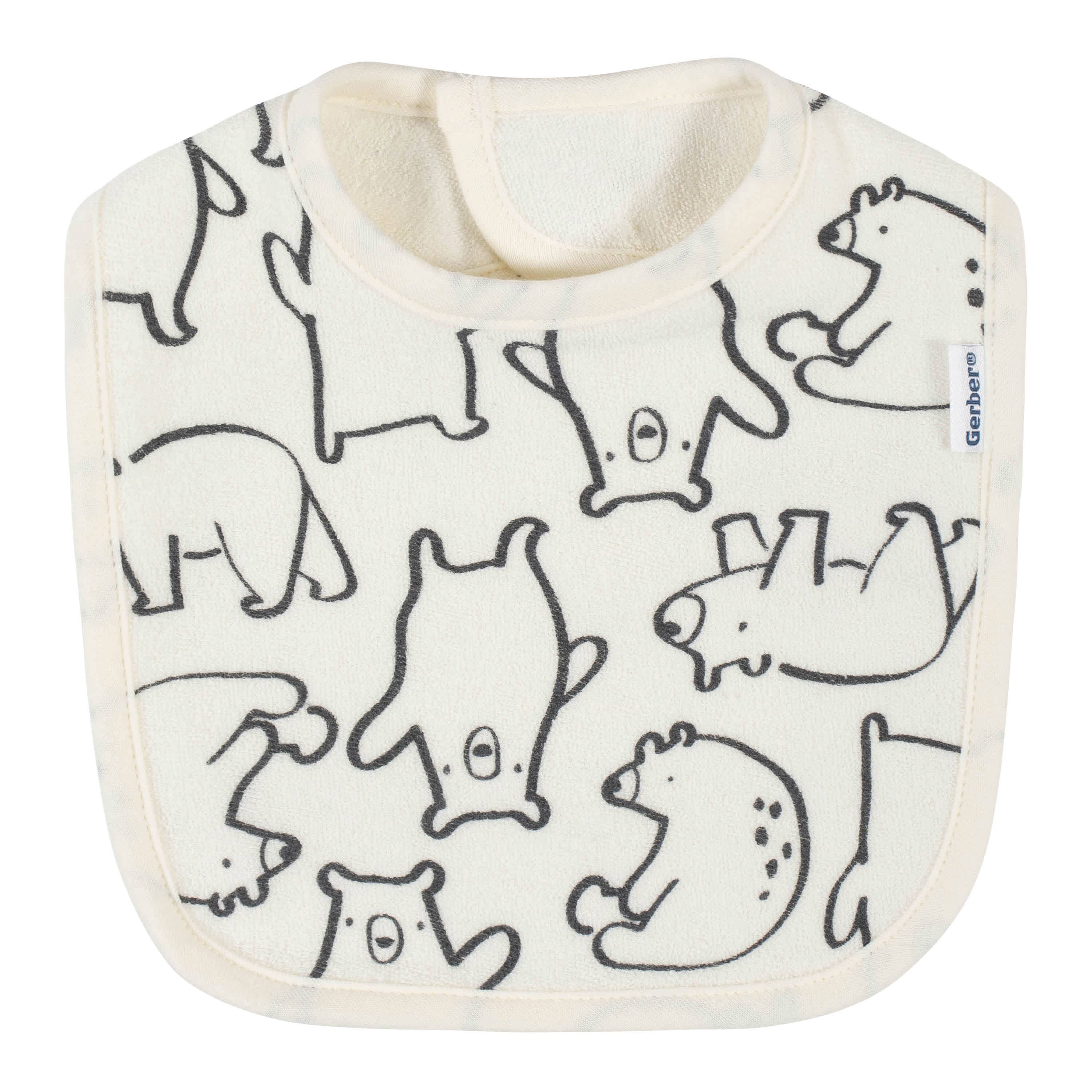 4-Pack Baby Boys Bear Bibs - Image 3