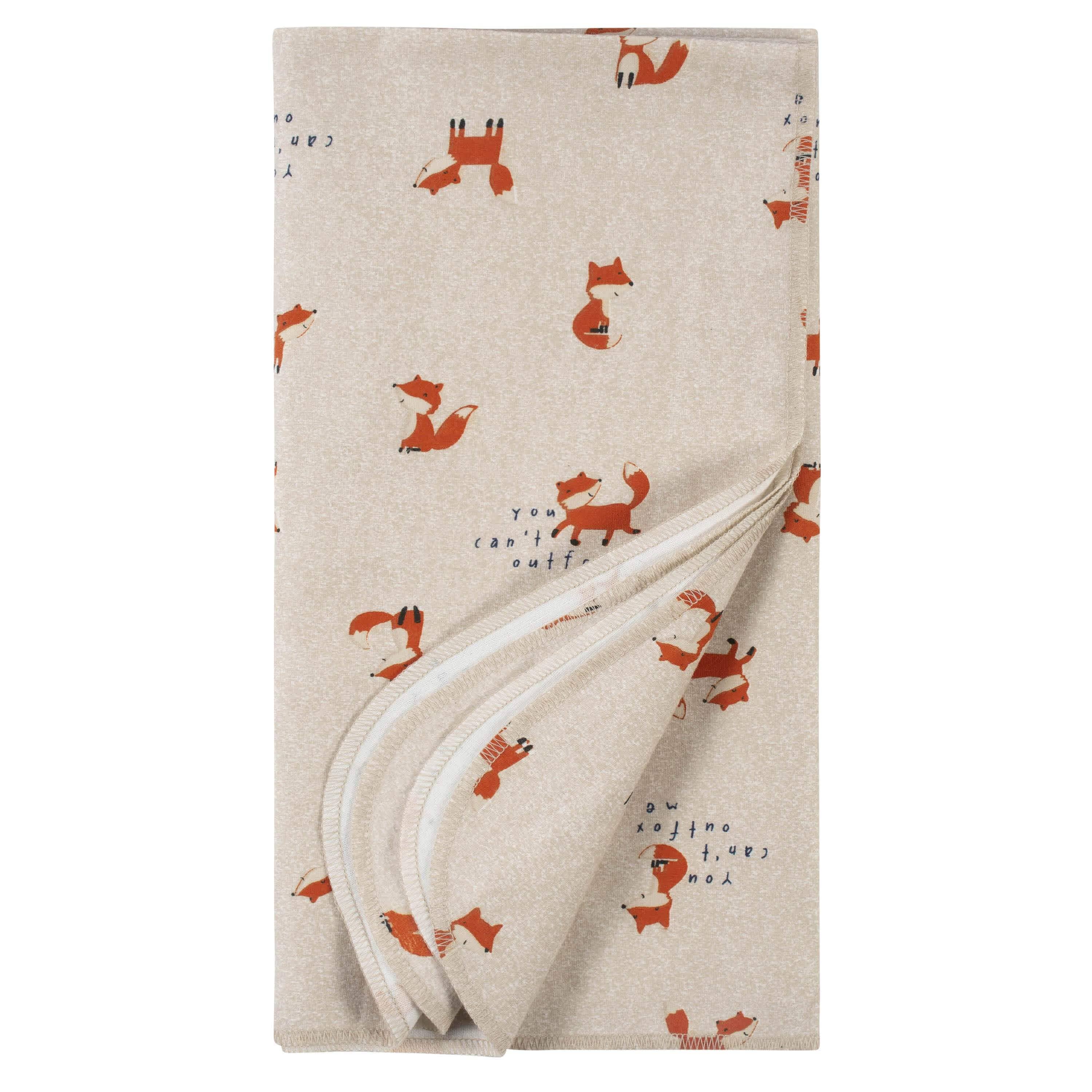 4-Pack Boys Fox Flannel Receiving Blankets - Image 3