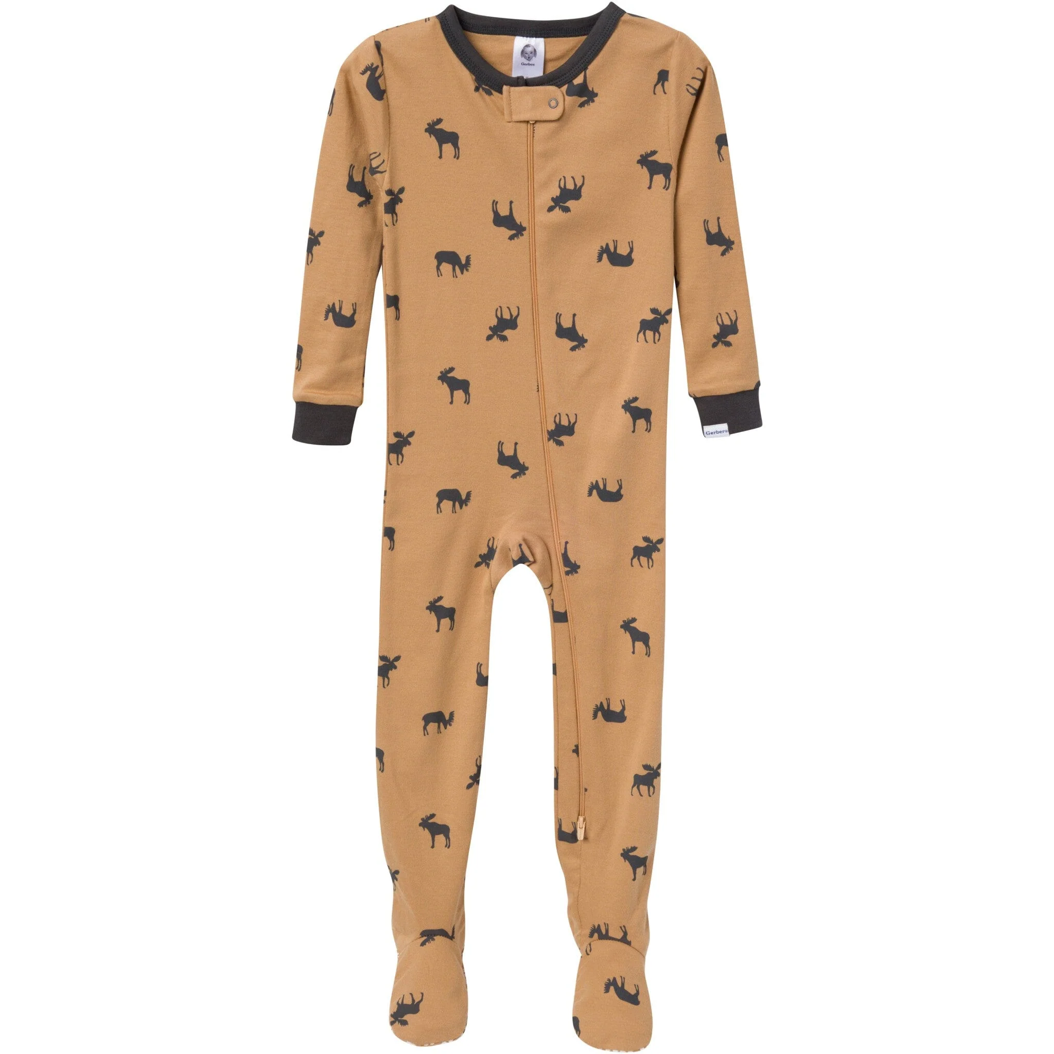 4-Pack Baby & Toddler Boys Moose Snug Fit Footed Pajamas - Image 5
