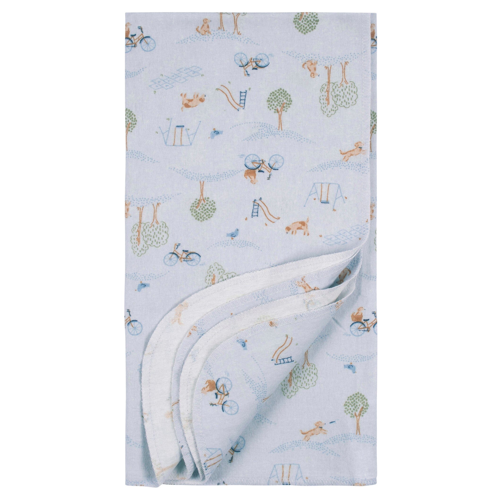 4-Pack Baby Boys Puppy Playground Flannel Blankets - Image 2