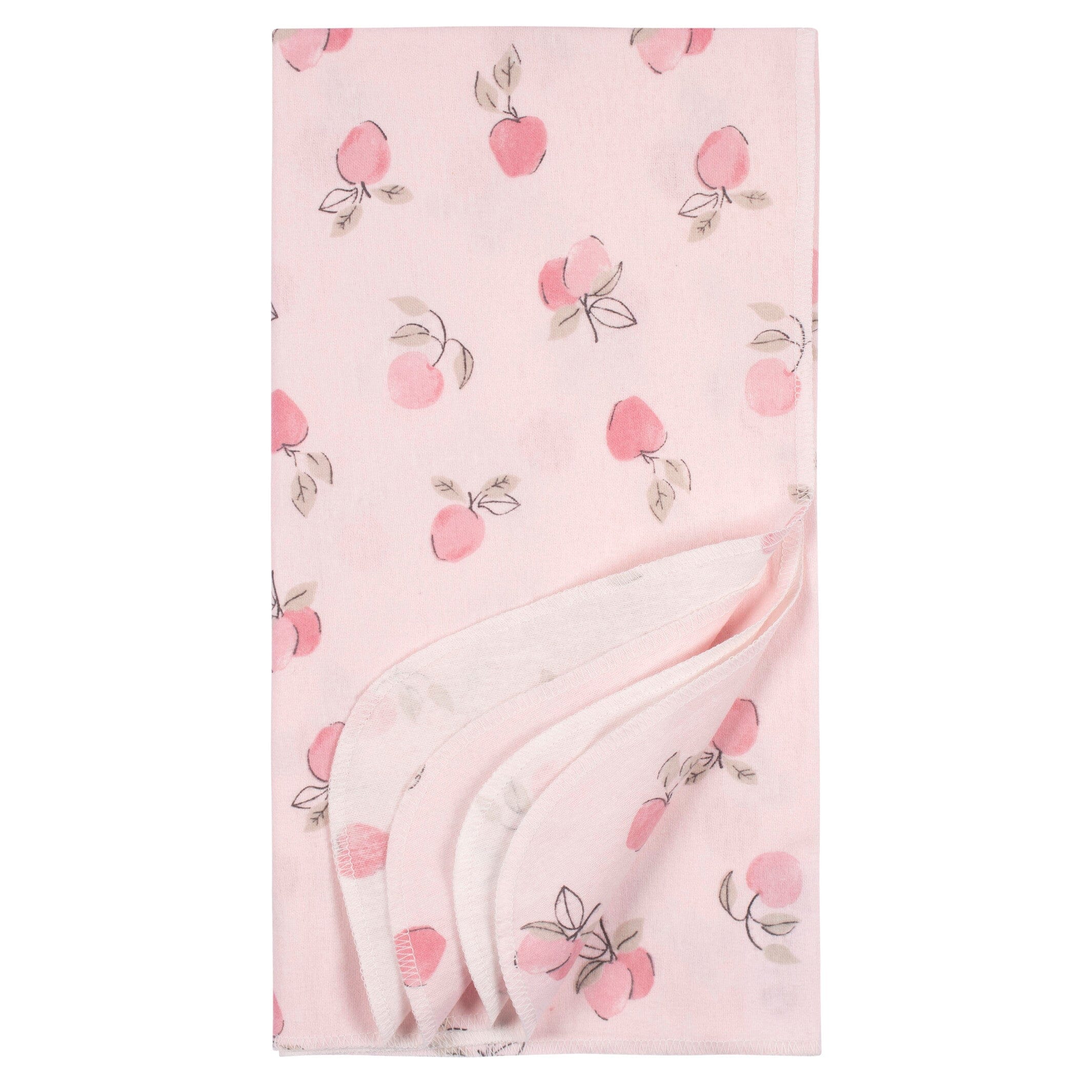 4-Pack Baby Girls Appley Sweet Flannel Blankets - Image 2