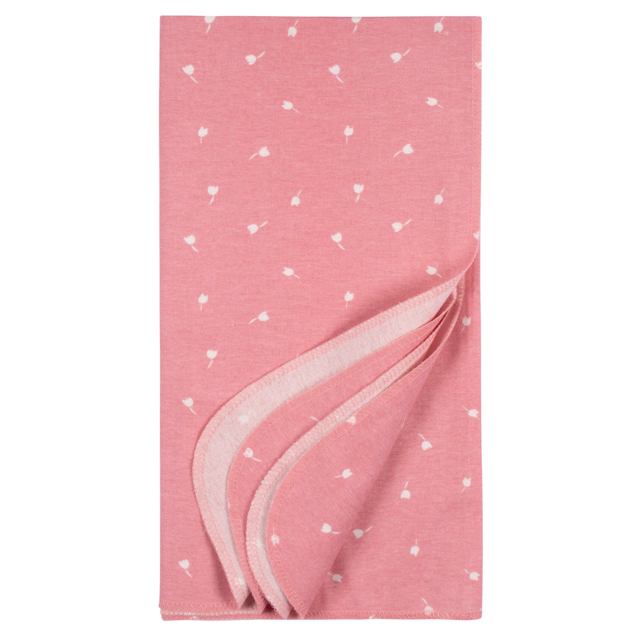 4-Pack Baby Girls Appley Sweet Flannel Blankets - Image 3