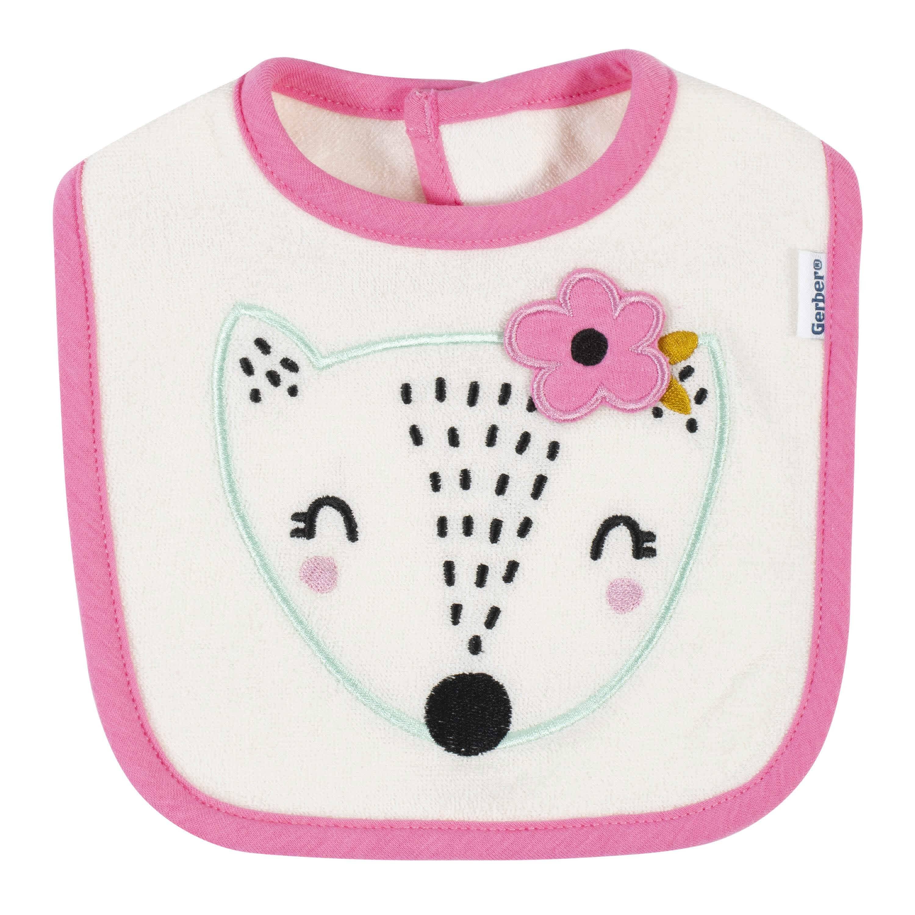 4-Pack Baby Girls Fox Bibs - Image 2