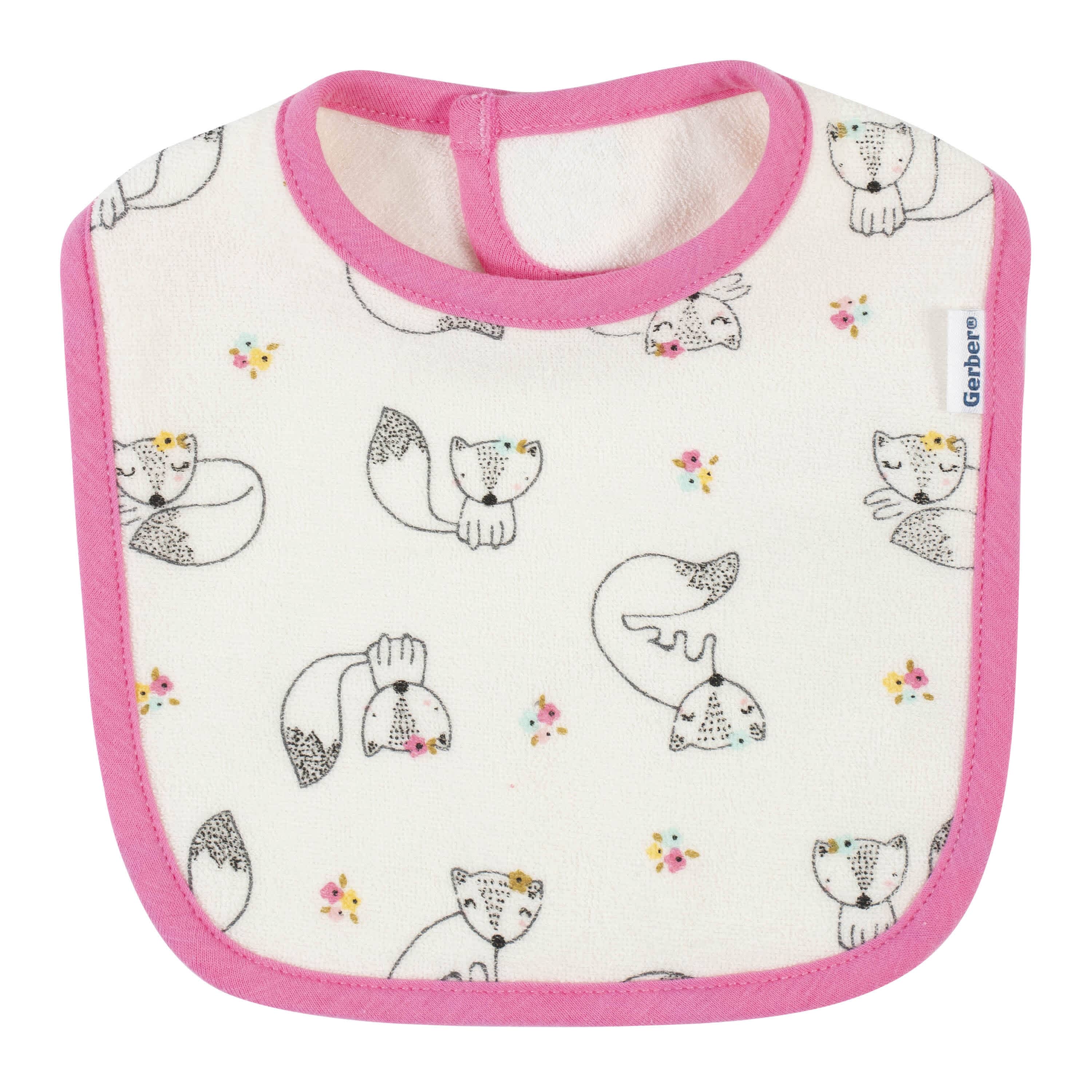 4-Pack Baby Girls Fox Bibs - Image 4