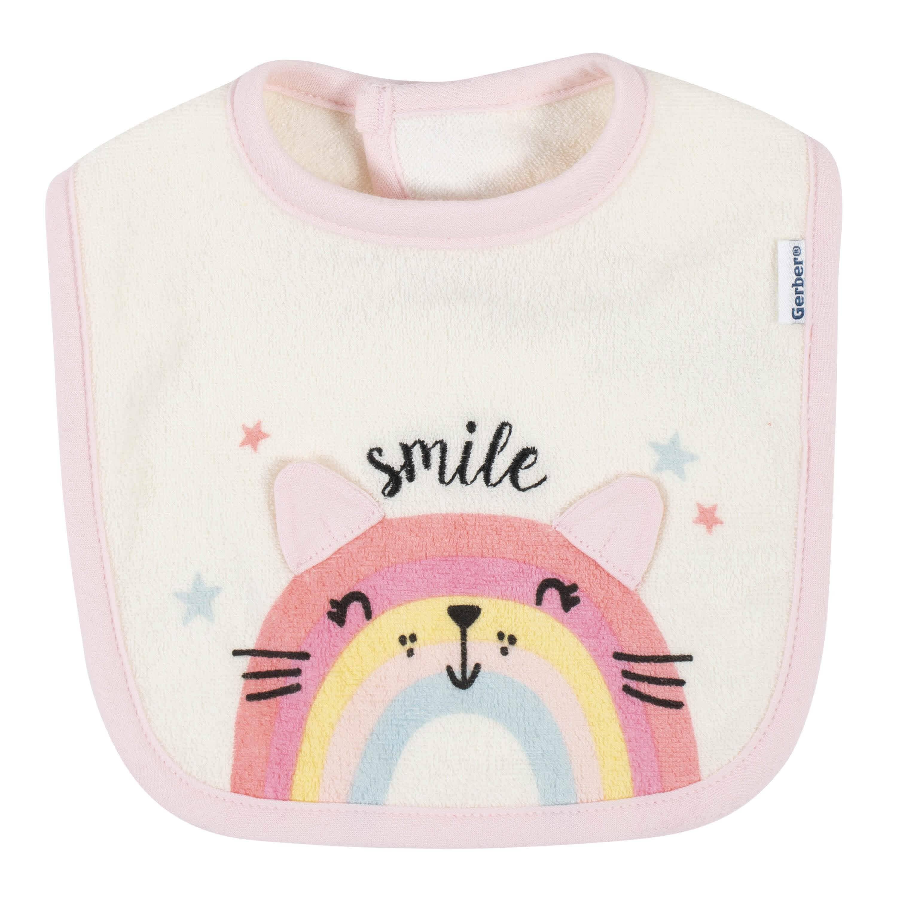 4-Pack Baby Girls Rainbow Bibs - Image 2