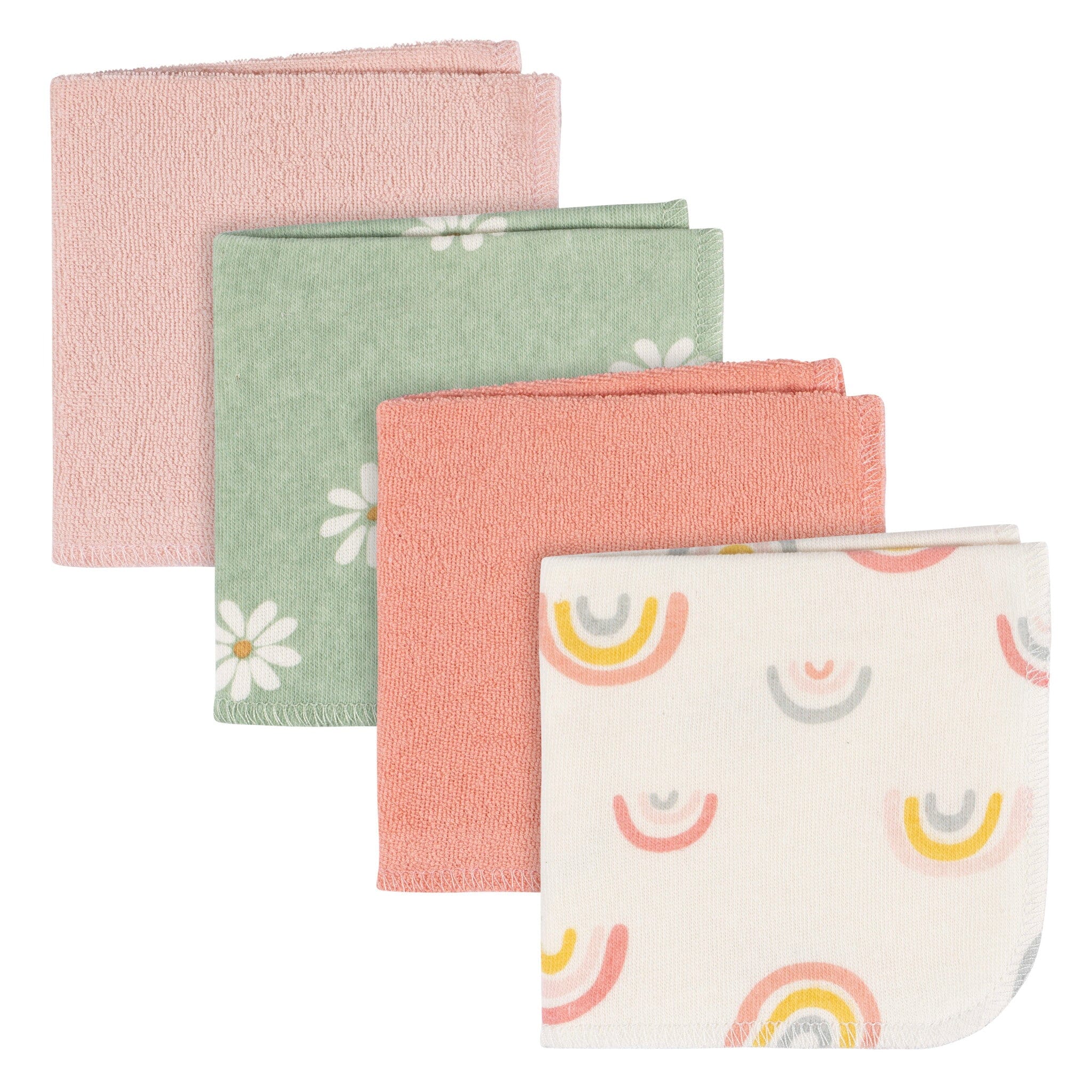 4-Pack Baby Girls Rainbow Terry Washcloths