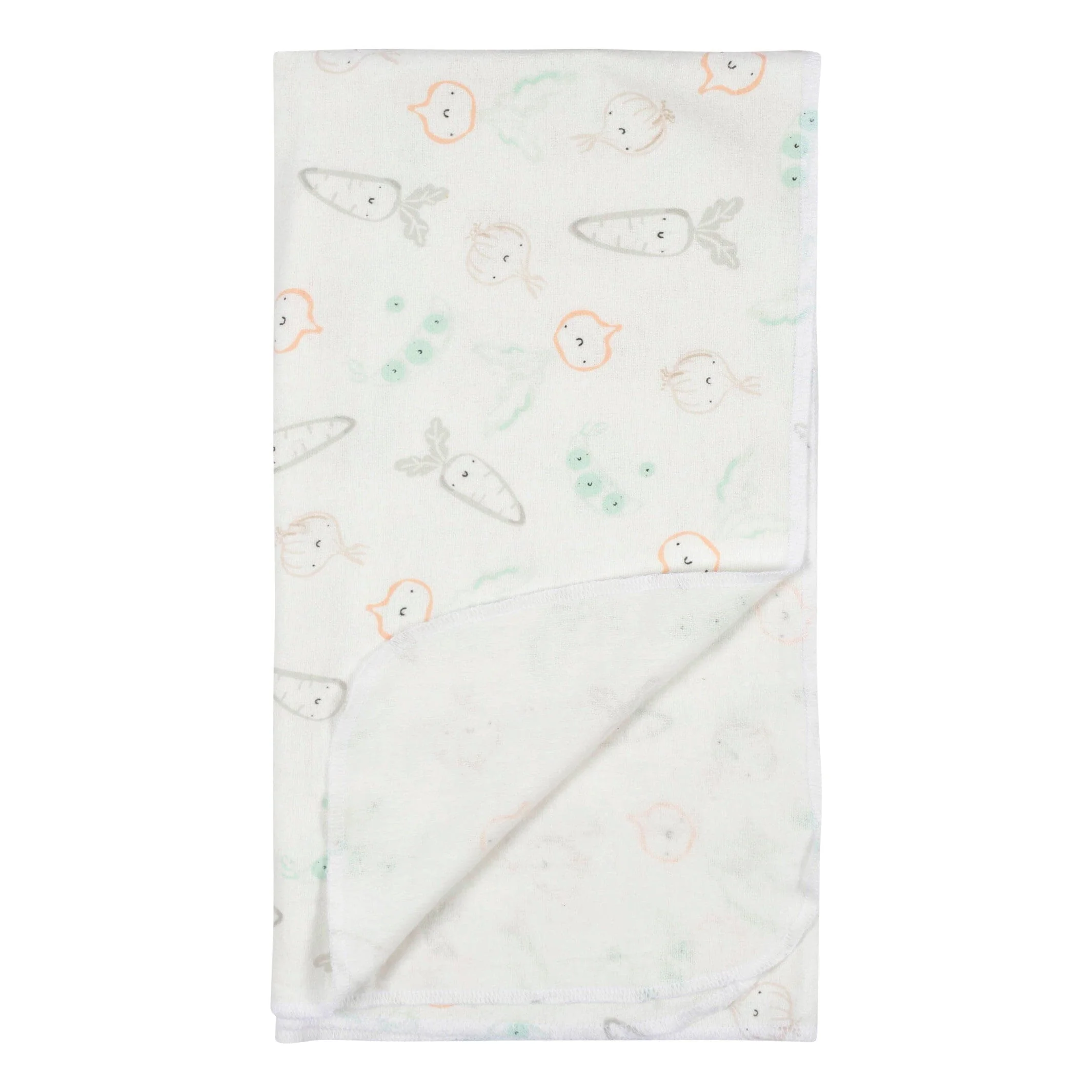 4-Pack Baby Neutral Vegetables Flannel Blankets - Image 5