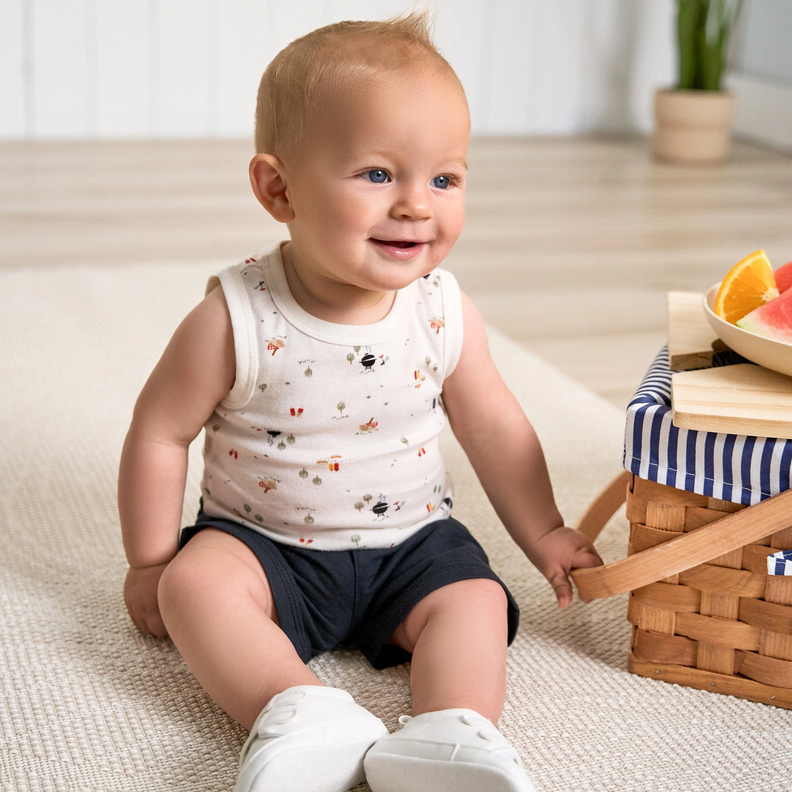 4-Pack Baby Boys Backyard BBQ Sleeveless Onesies® Bodysuits - Image 2