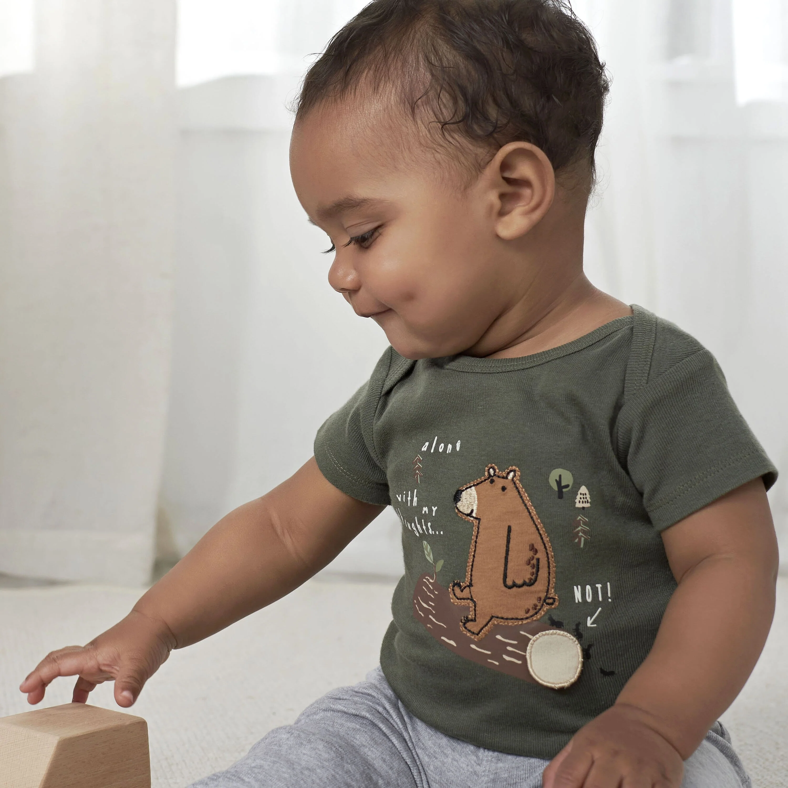 4-Pack Baby Boys Bear Short Sleeve Onesies® Bodysuits - Image 2