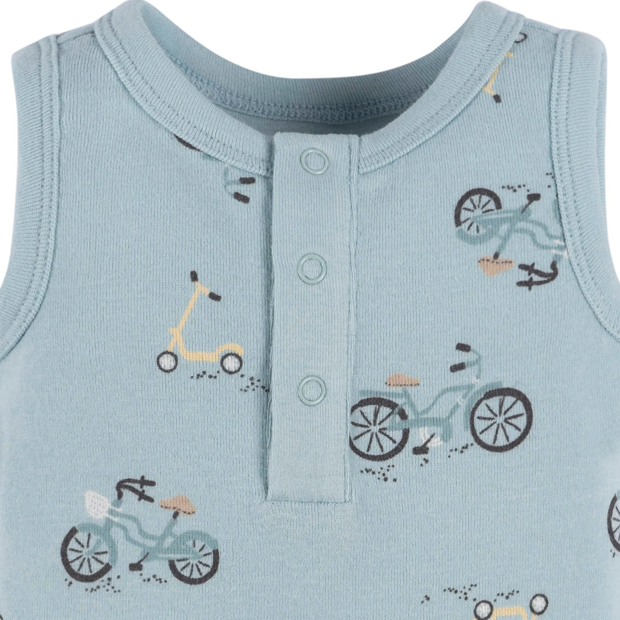 4-Pack Baby Boys Blue Bike Sleeveless Onesies® Bodysuits - Image 9