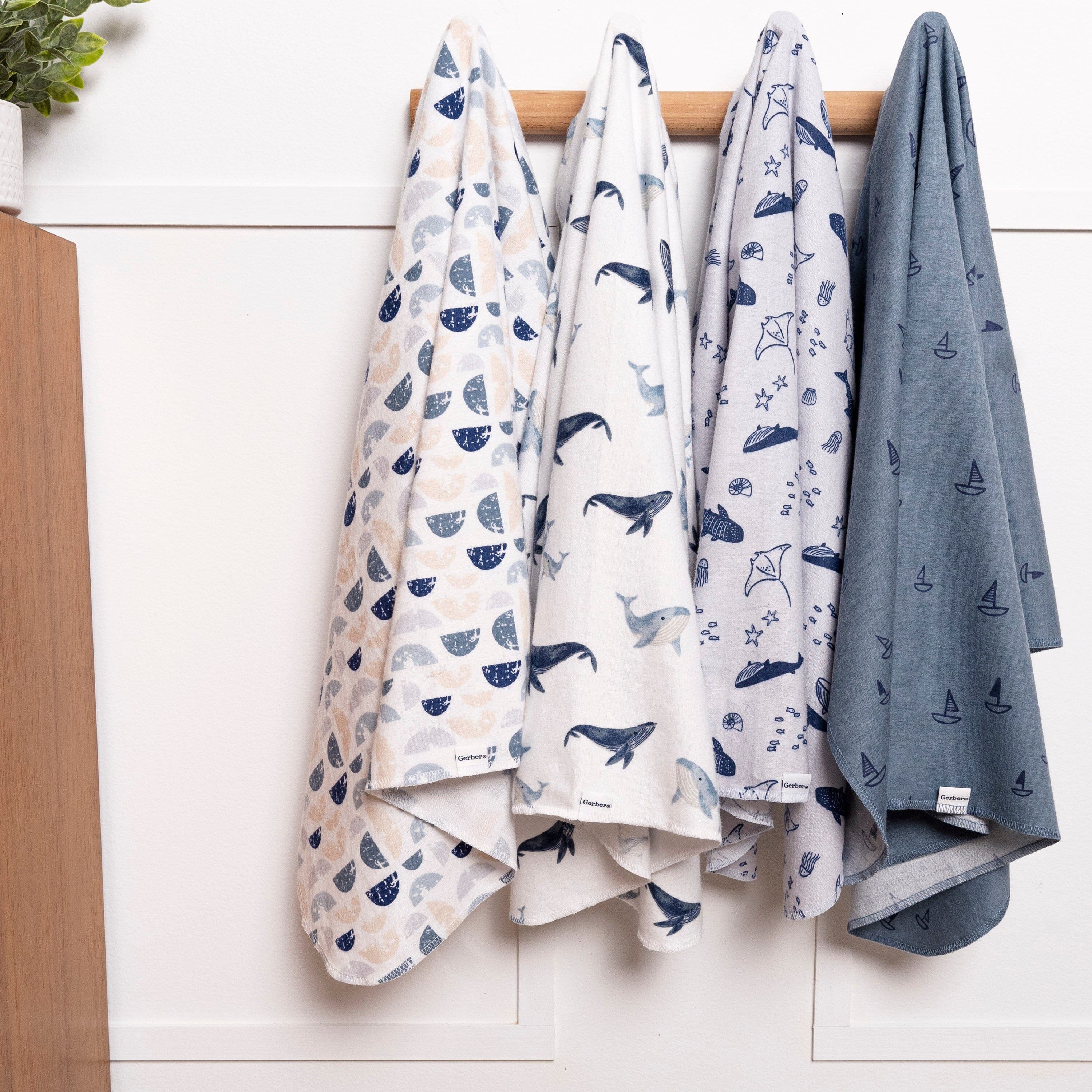 4-Pack Baby Boys Coastal Calm Flannel Blankets - Image 6