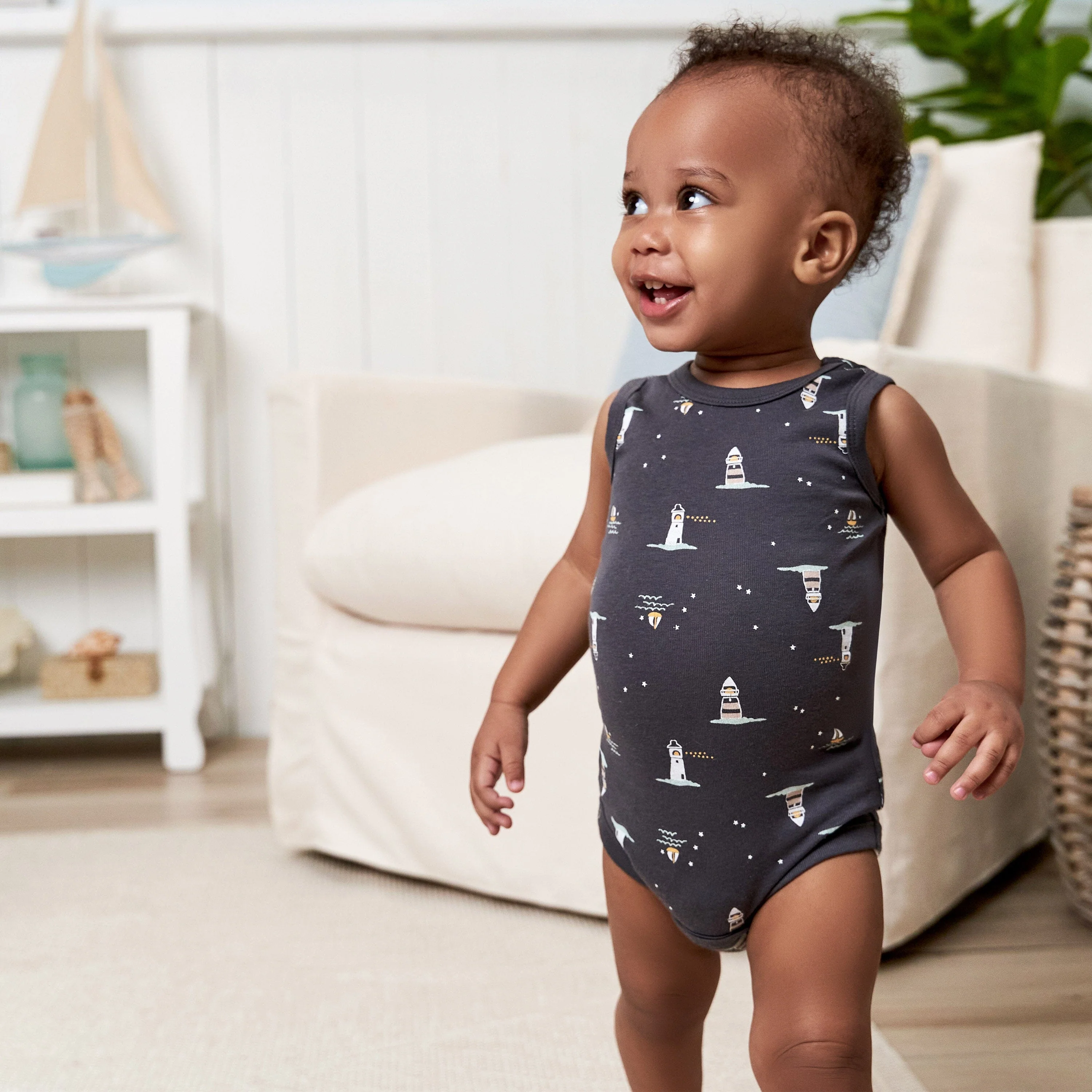 4-Pack Baby Boys Coastal Sleeveless Onesies® Bodysuits - Image 2