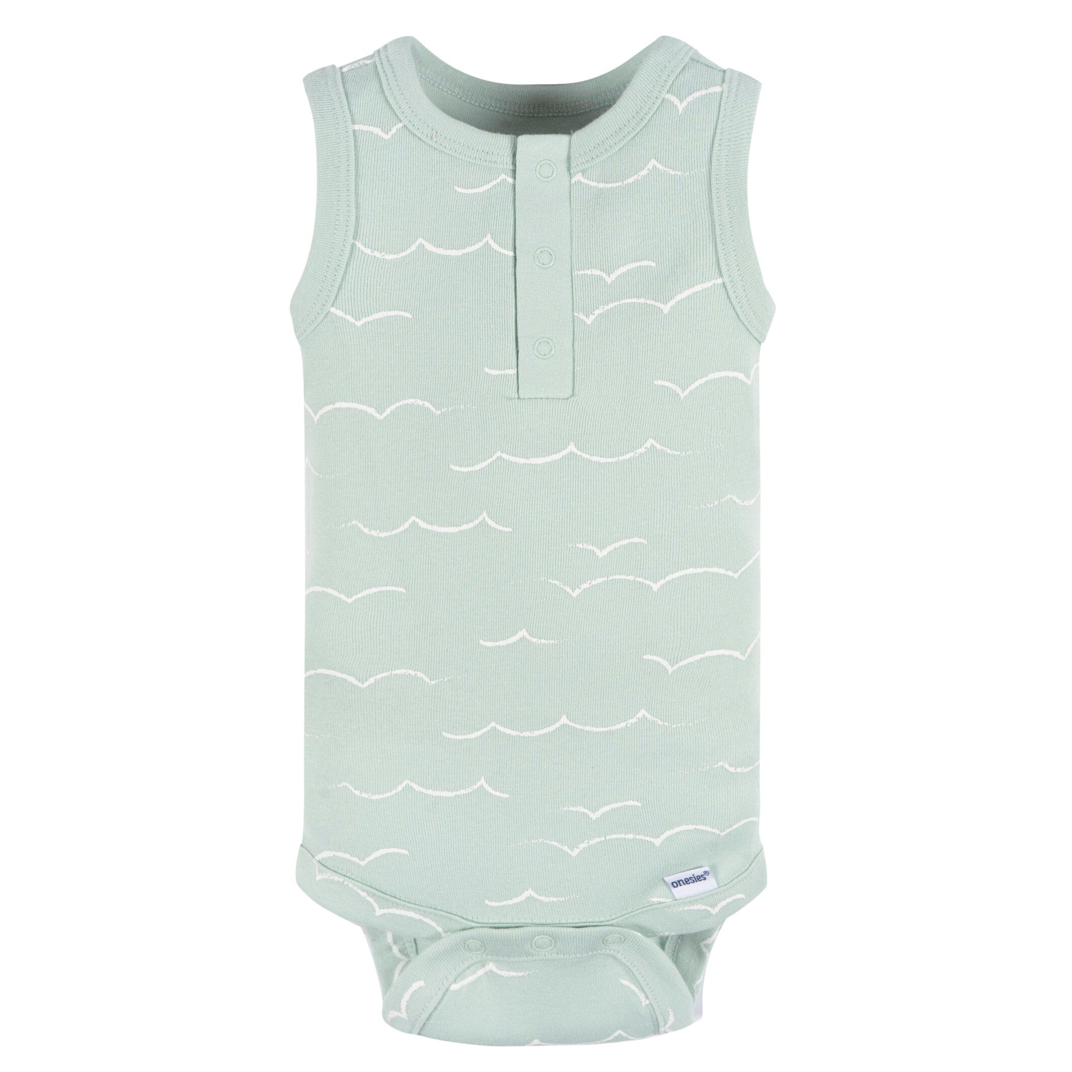 4-Pack Baby Boys Coastal Sleeveless Onesies® Bodysuits - Image 5
