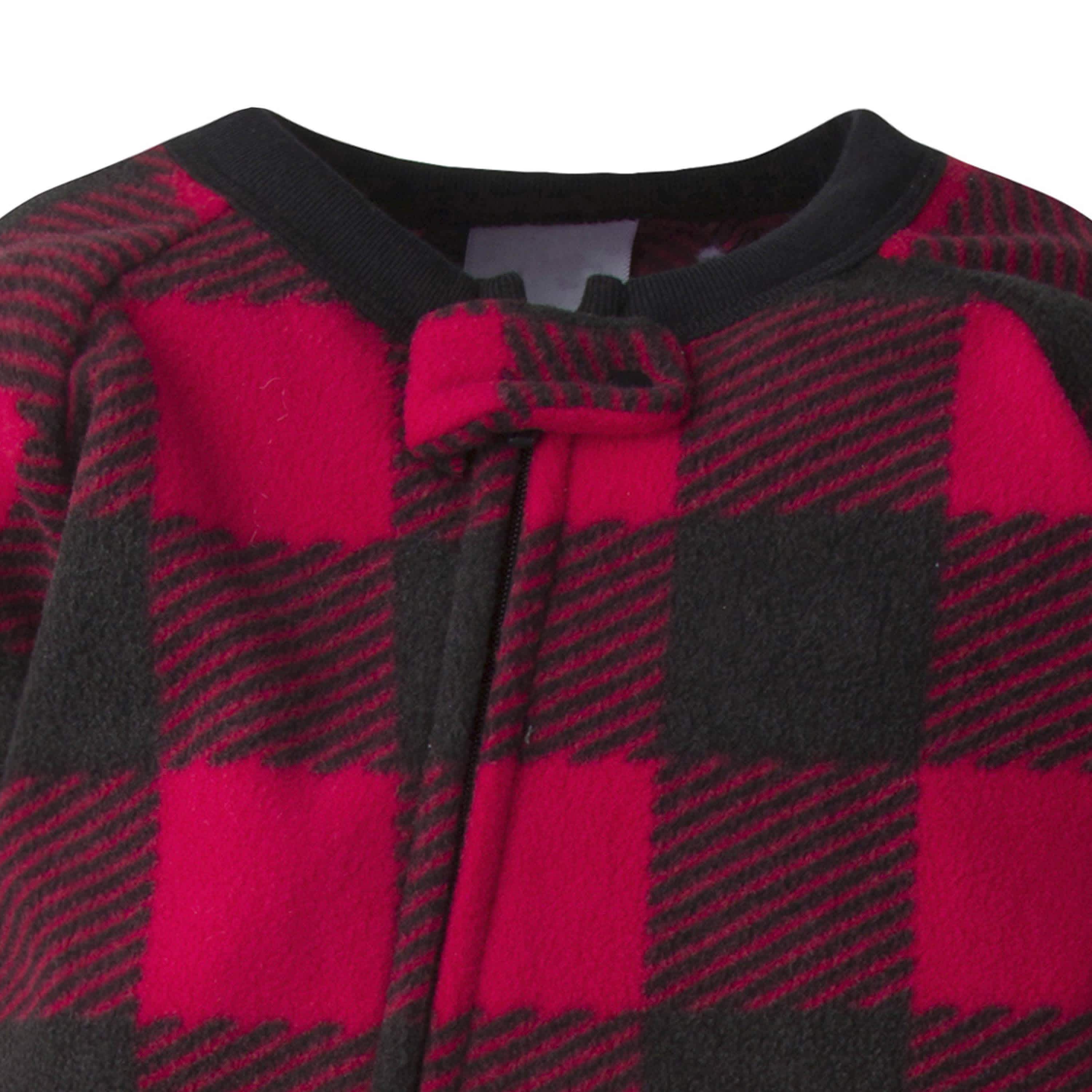 4-Pack Baby Boys Fire Trucks & Plaid Fleece Pajamas - Image 6
