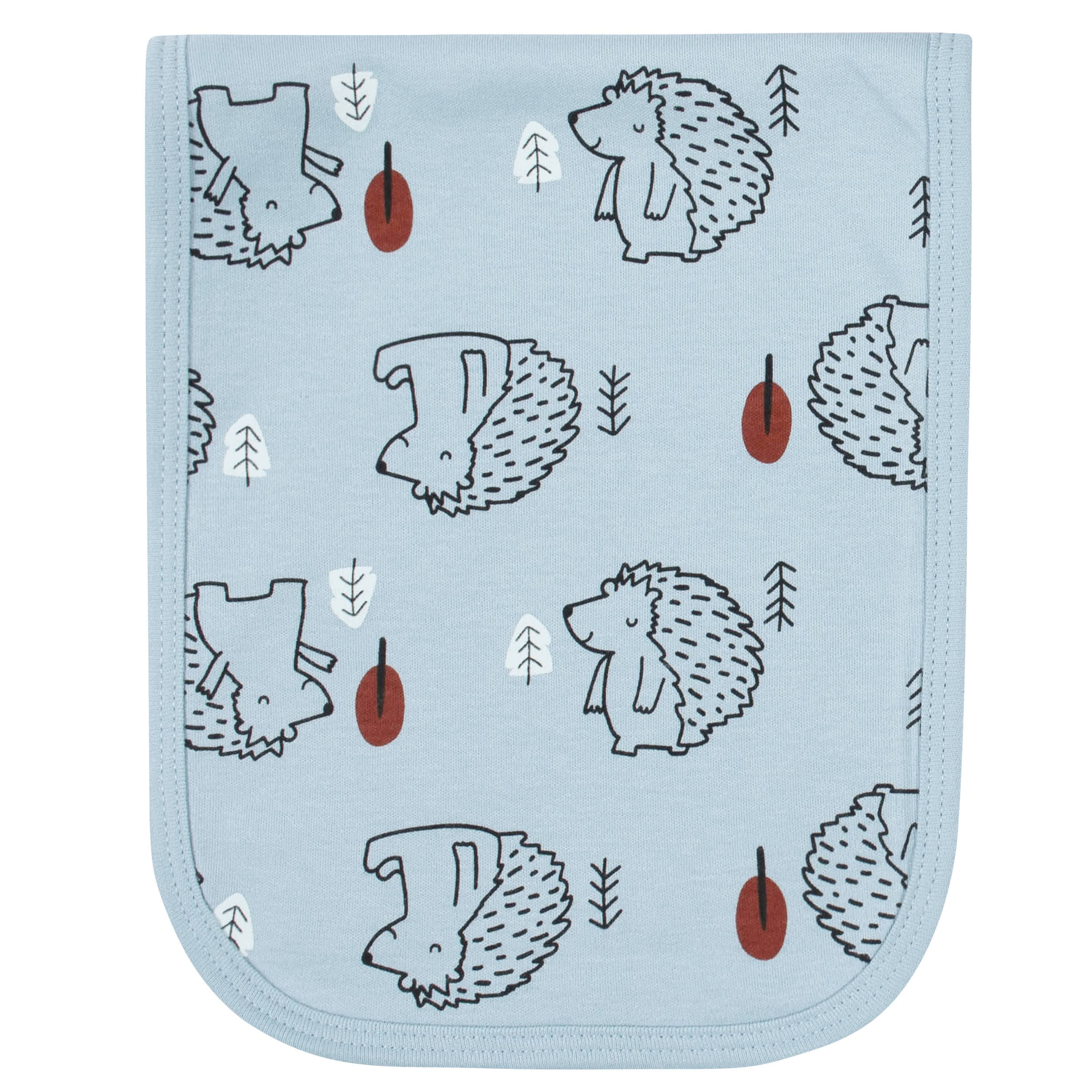 4-Pack Baby Boys Fox & Hedgehog Terry Burp Cloths - Image 4