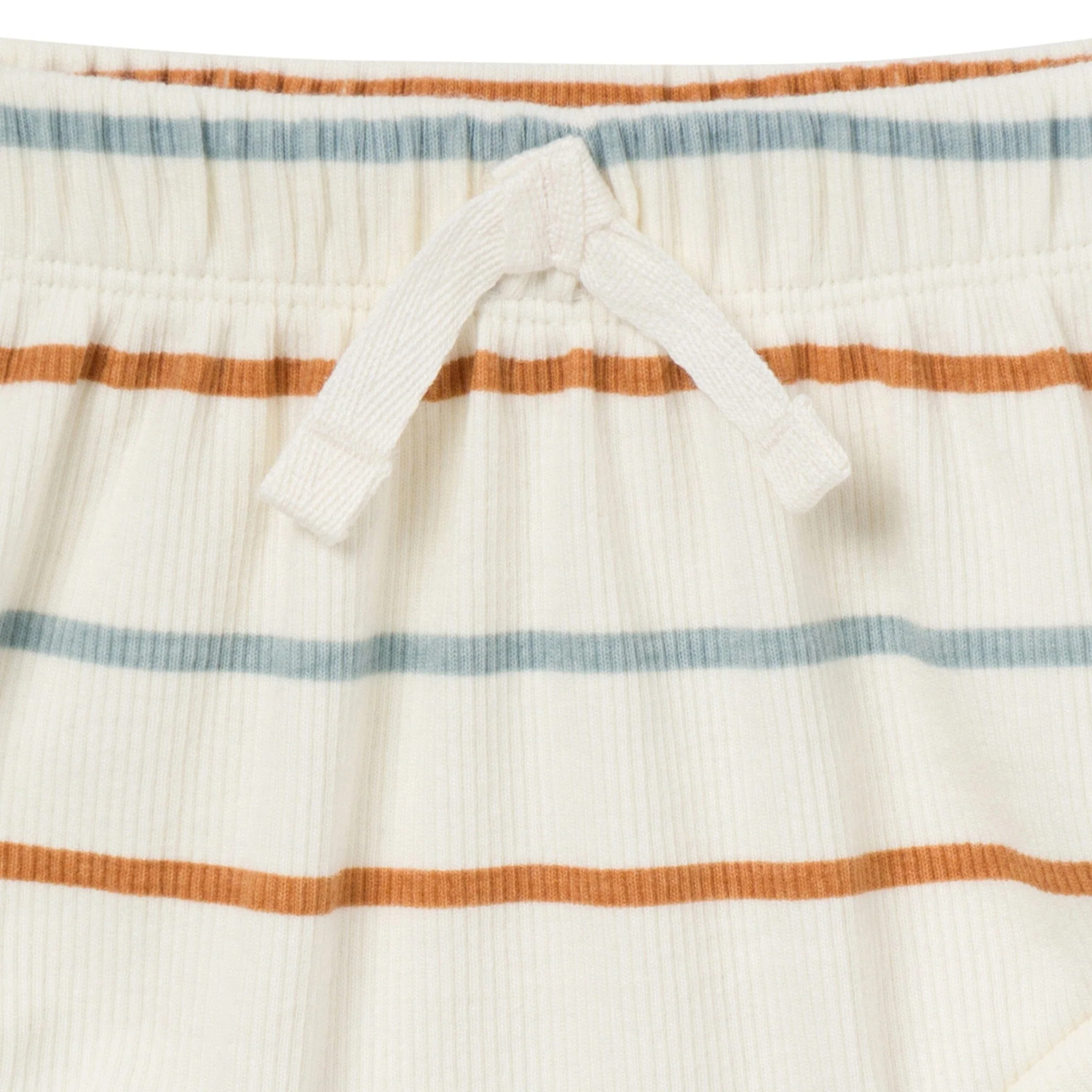 4-Piece Baby Boys Ivory Stripe Short Sleeve Bodysuits and Shorts Set - Image 8