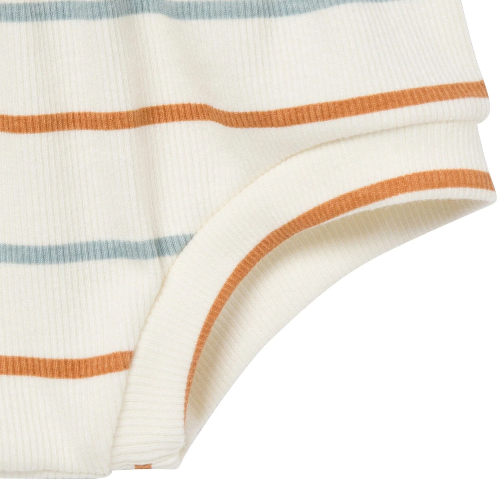 4-Piece Baby Boys Ivory Stripe Short Sleeve Bodysuits and Shorts Set - Image 9