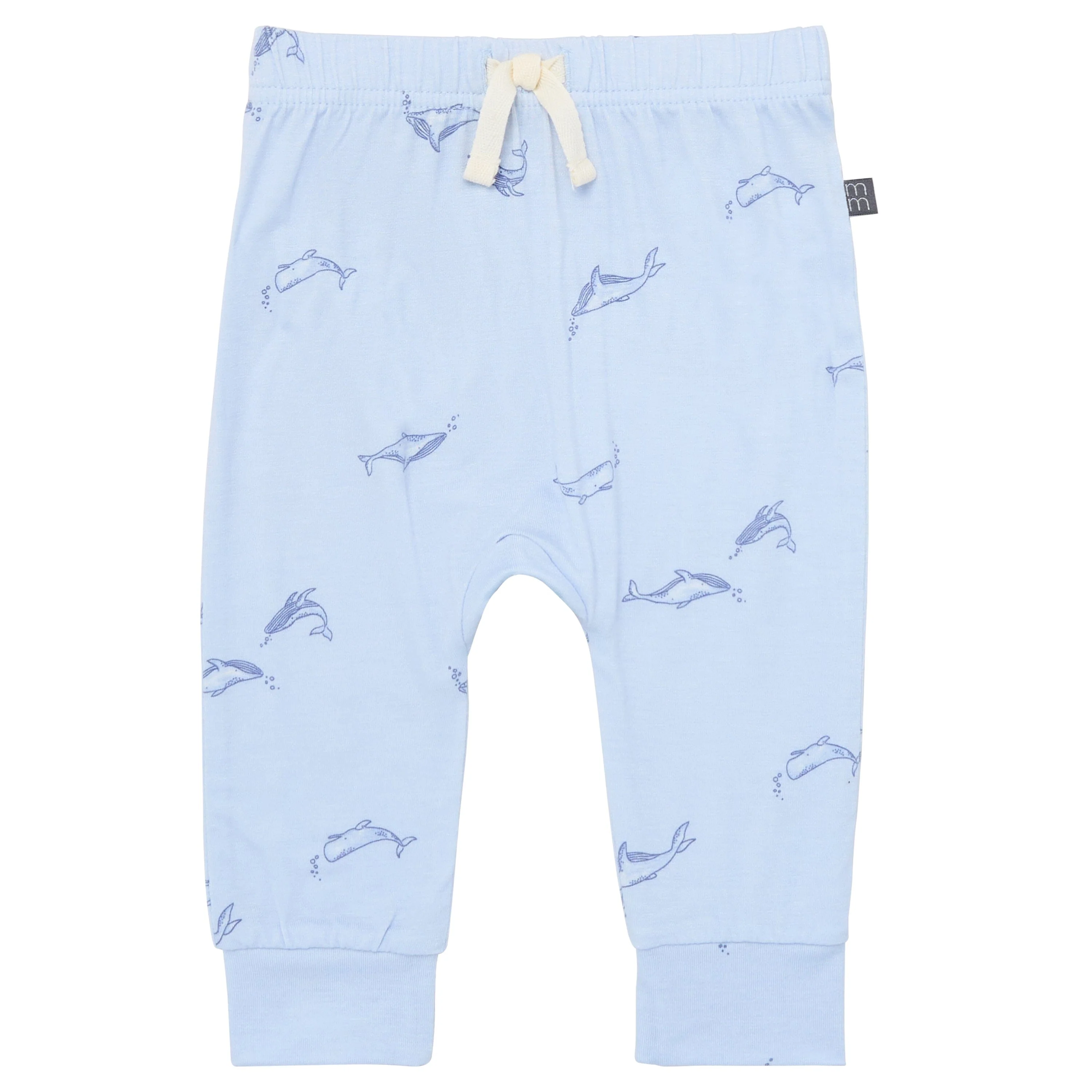 4-Piece Baby Boys Light Blue Whale Viscose Bodysuits and Pants Set - Image 7