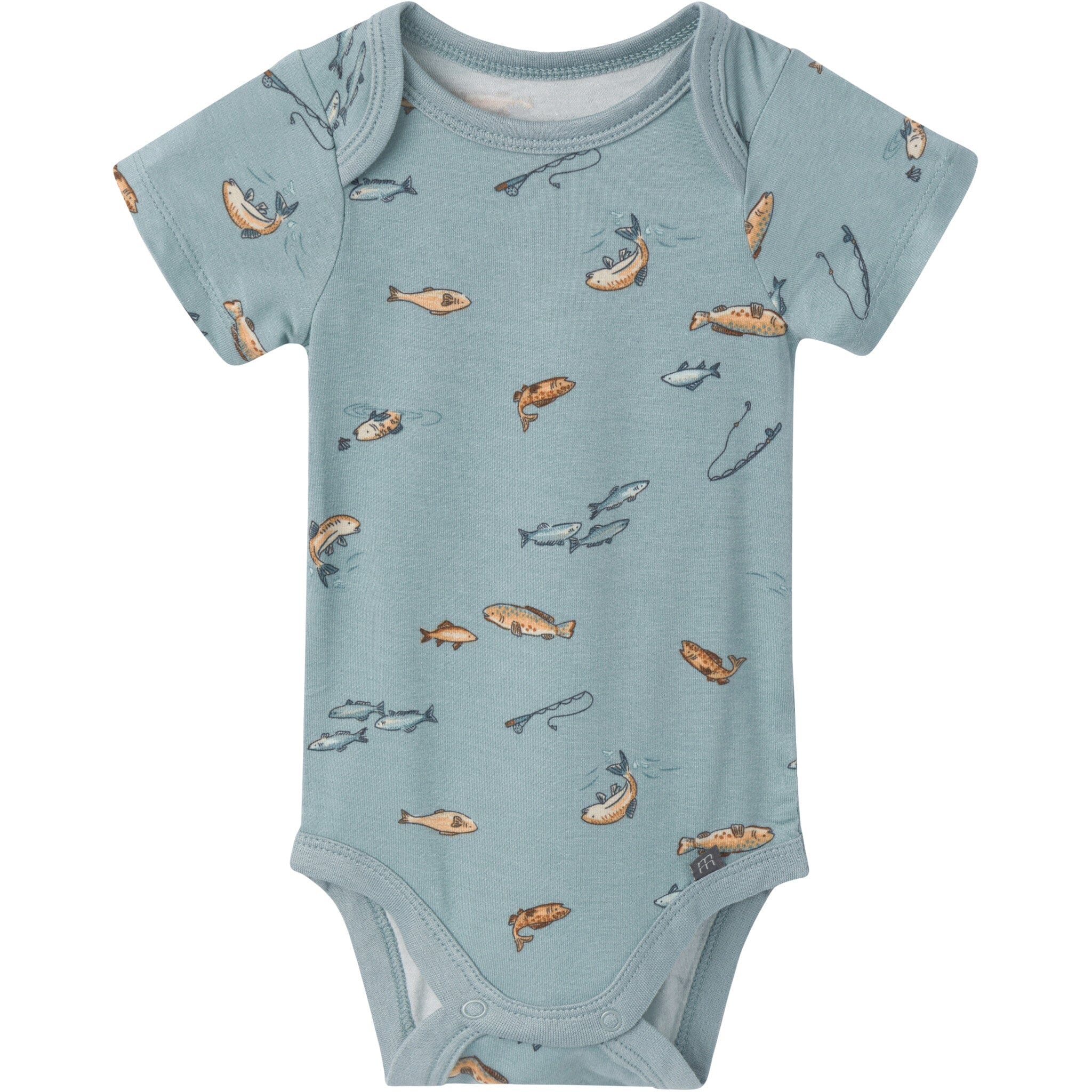 4-Piece Baby Boys Teal Fishing Bodysuits and Pants Viscose Set - Image 2