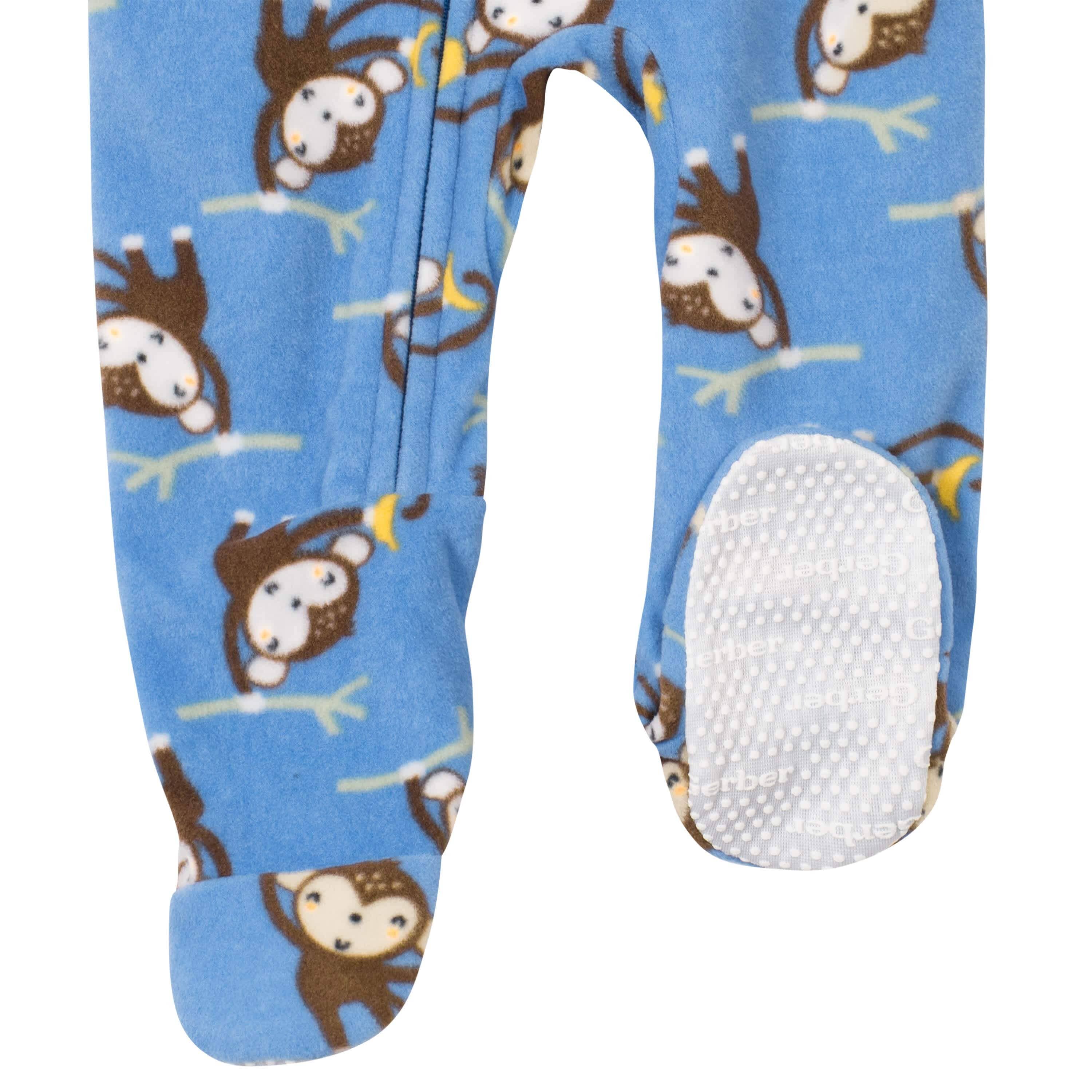 Gerber® 4-Pack Baby Boys Monkeys & Dinos Fleece Pajamas - Image 15