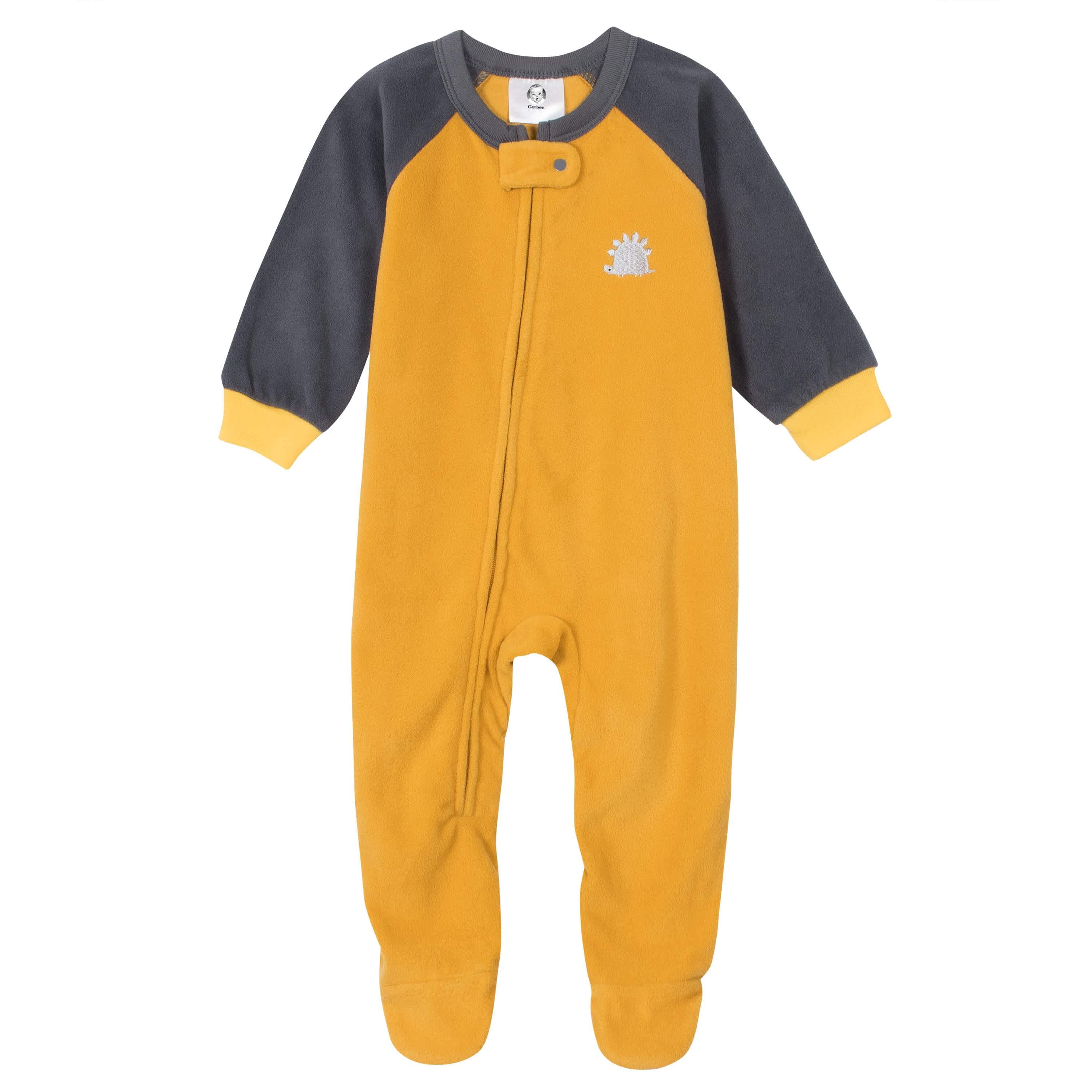 Gerber® 4-Pack Baby Boys Monkeys & Dinos Fleece Pajamas - Image 3