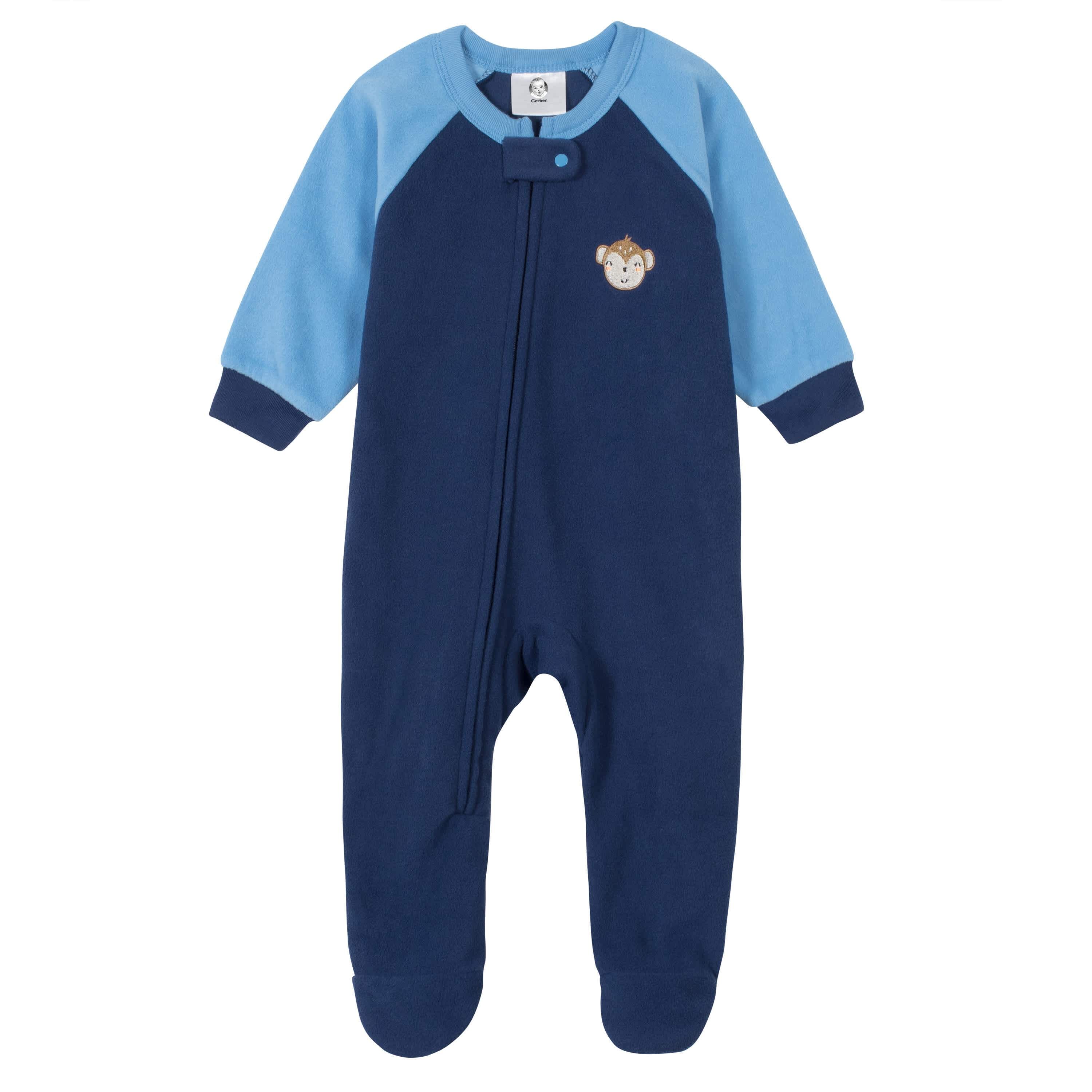Gerber® 4-Pack Baby Boys Monkeys & Dinos Fleece Pajamas - Image 5