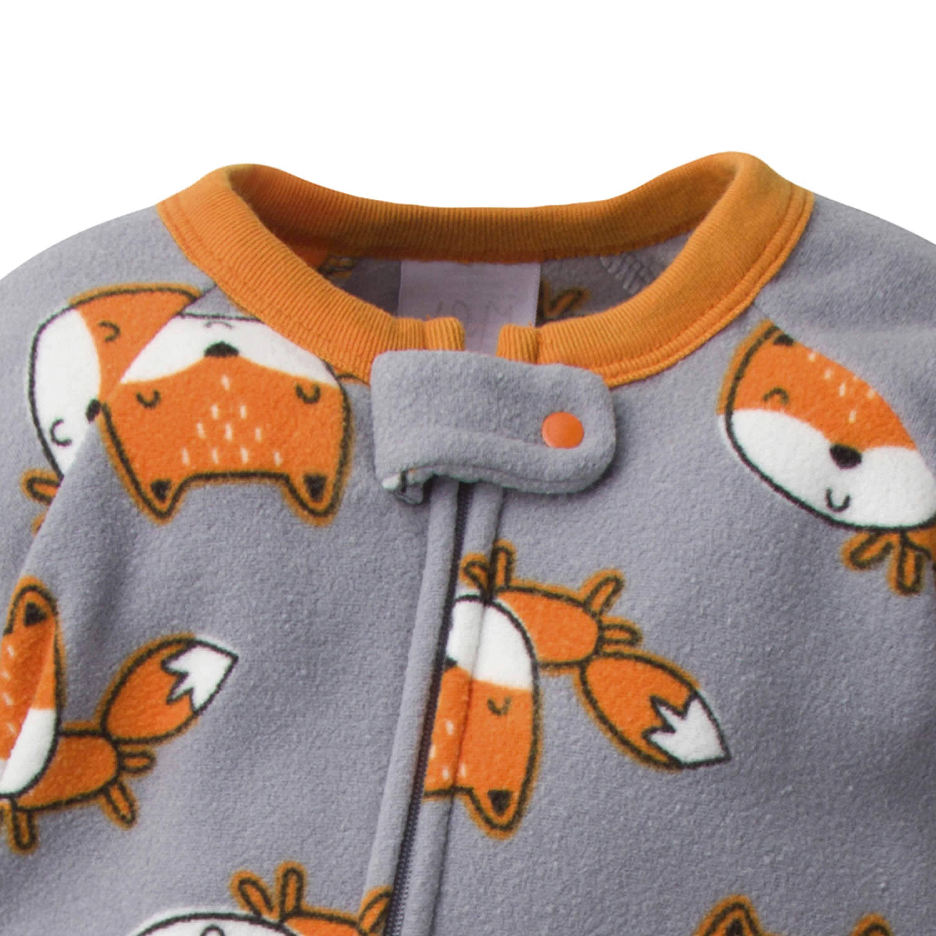 Gerber® 4-Pack Baby Boys Monkeys & Foxes Fleece Pajamas - Image 6