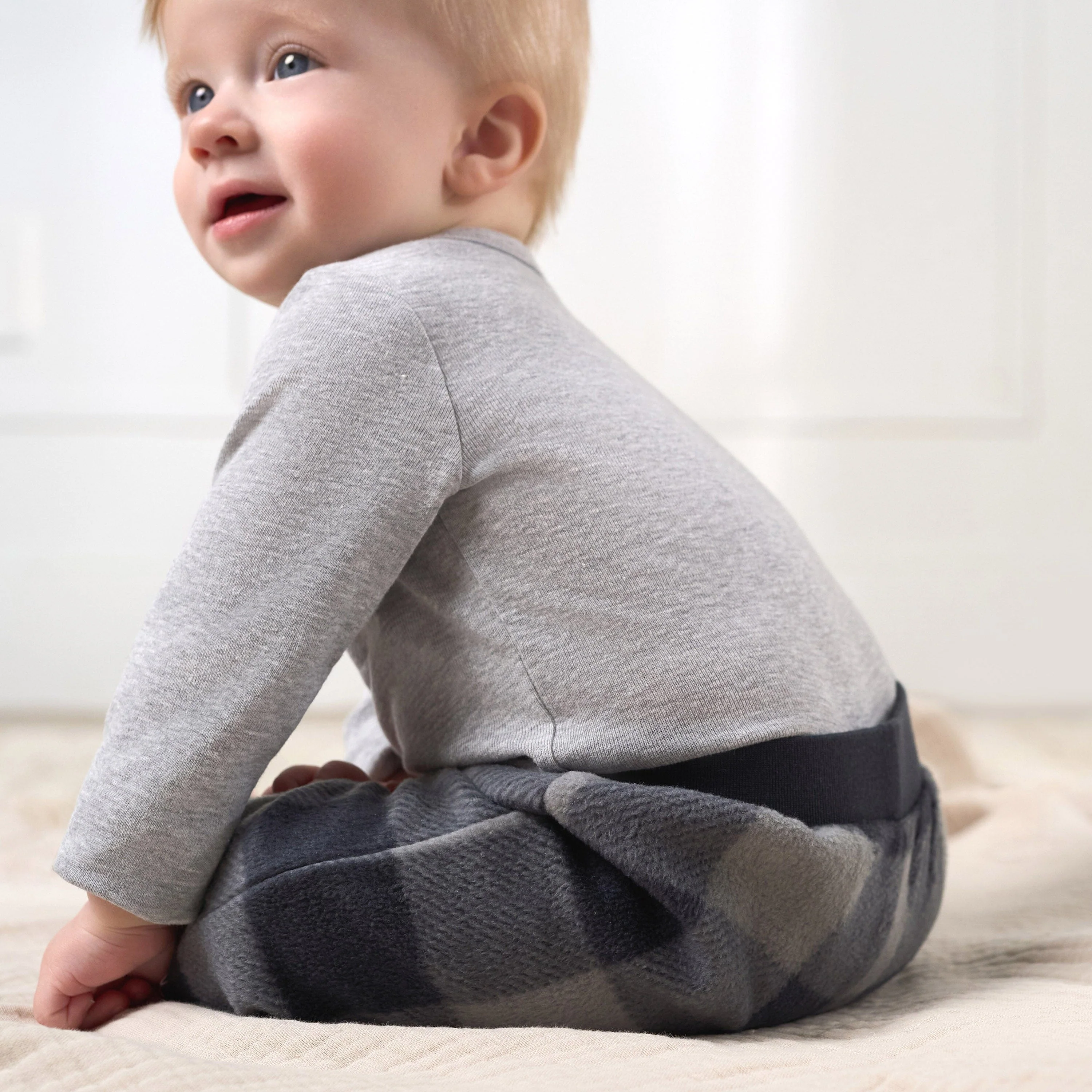 4-Pack Baby Boys Plaid Fleece Pants - Image 3